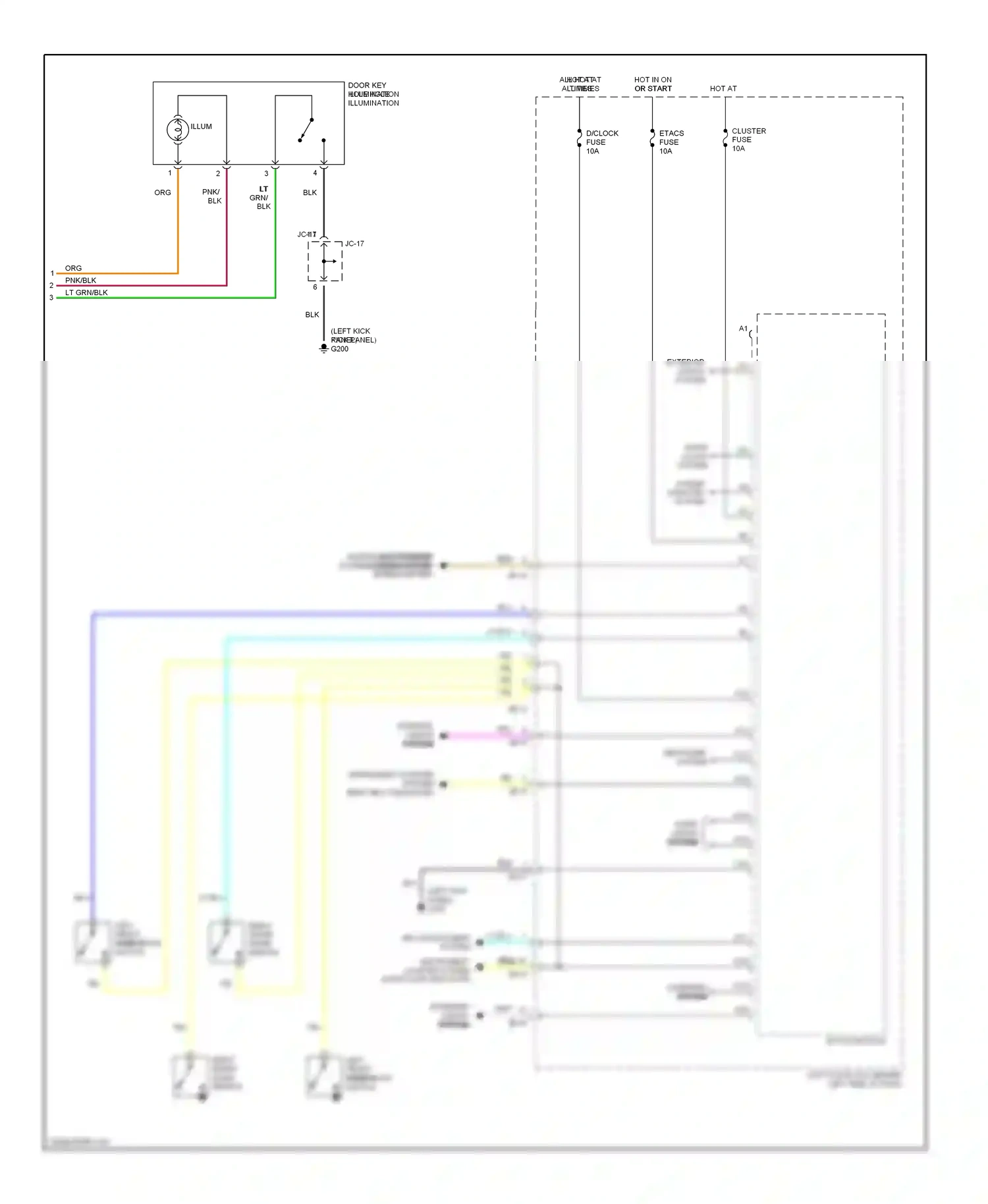 Kia Optima I (2000-2002) (left kick panel) wiring diagram  (3 of 14)