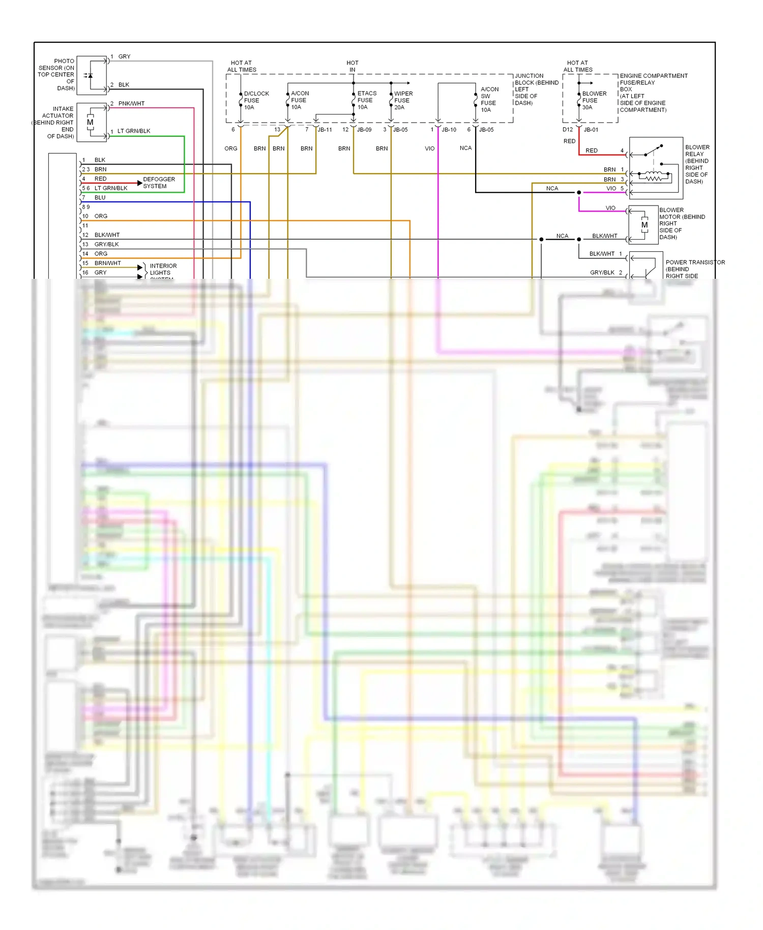 Kia Optima I (2000-2002) (right kick panel) wiring diagram  (1 of 8)