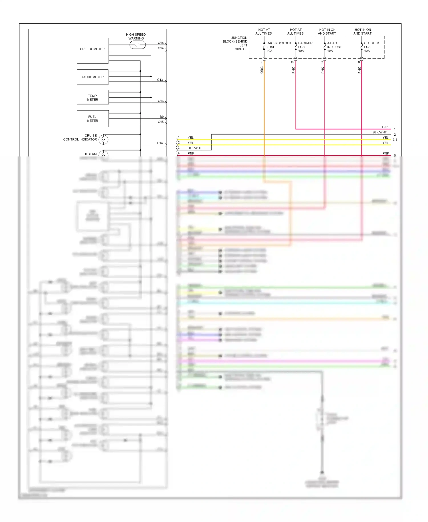 Kia Optima I (2000-2002) tachometer wiring diagram  (1 of 2)