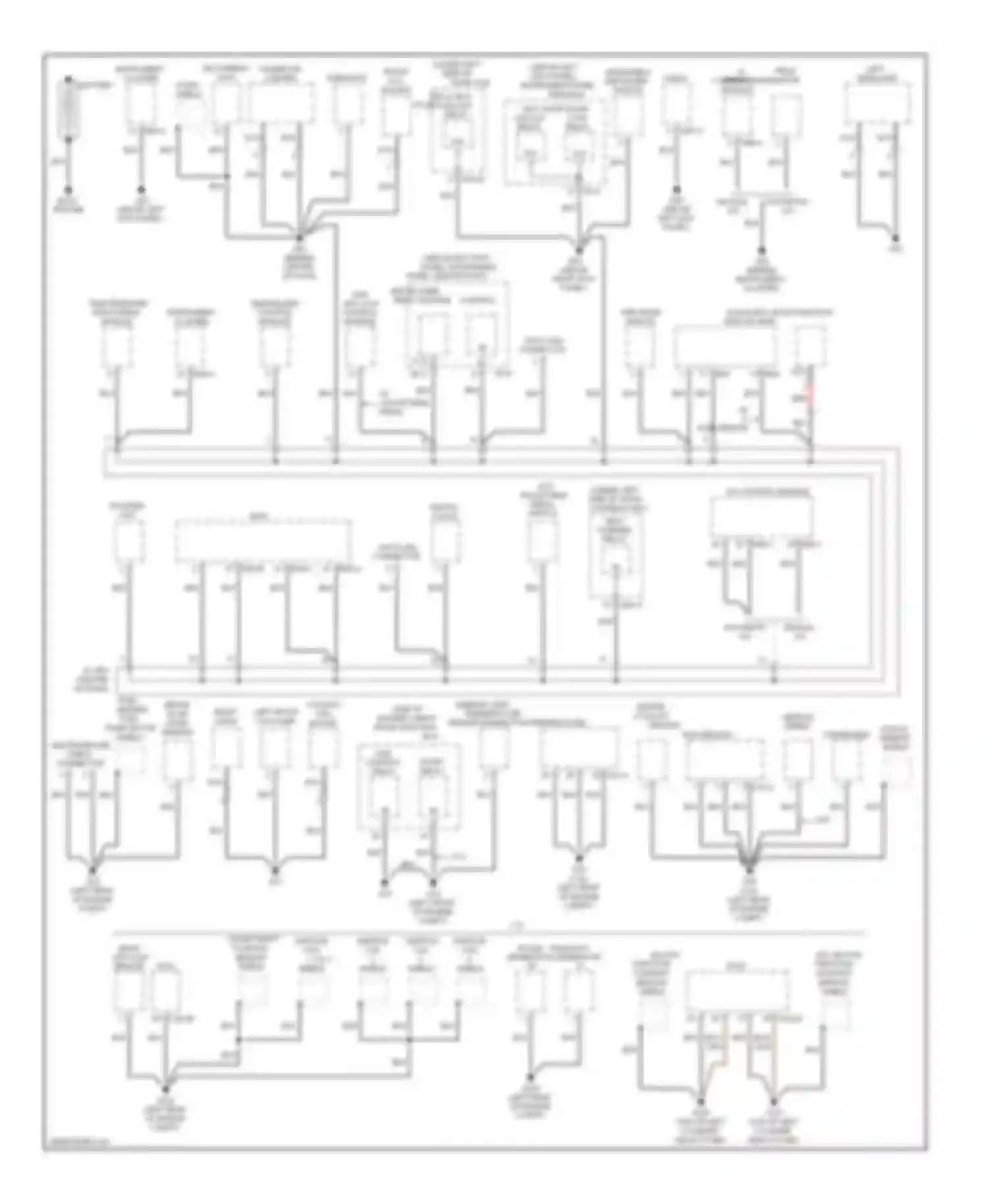 Optima Kia II facelift (2008-2010): Ground distribution circuit (1 of 3)