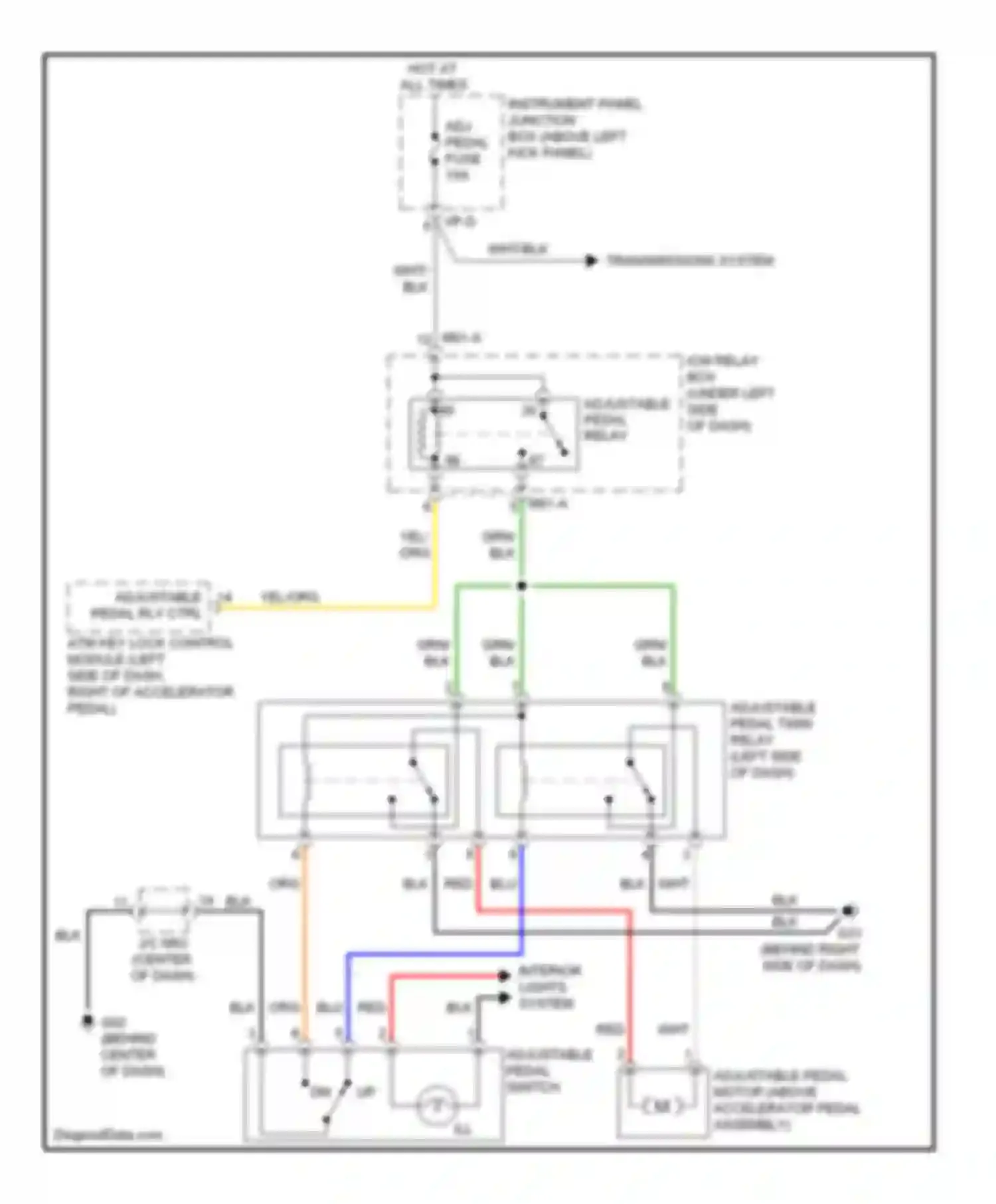 Wiring diagram adjustable pedal switch up dn for Kia Optima II facelift (2008-2010) (1 of 1)
