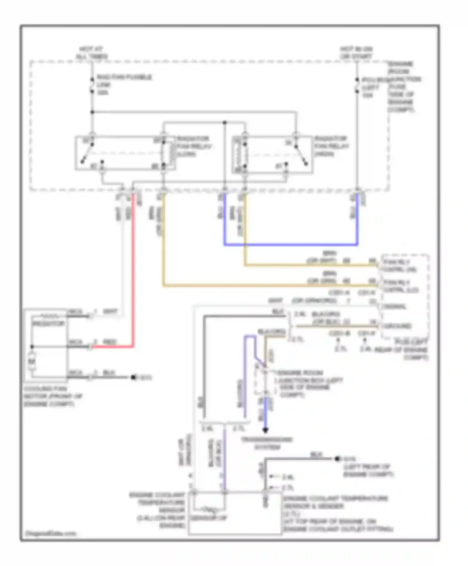 Wiring diagram engine room junction for Kia Optima II facelift (2008-2010) (1 of 2)