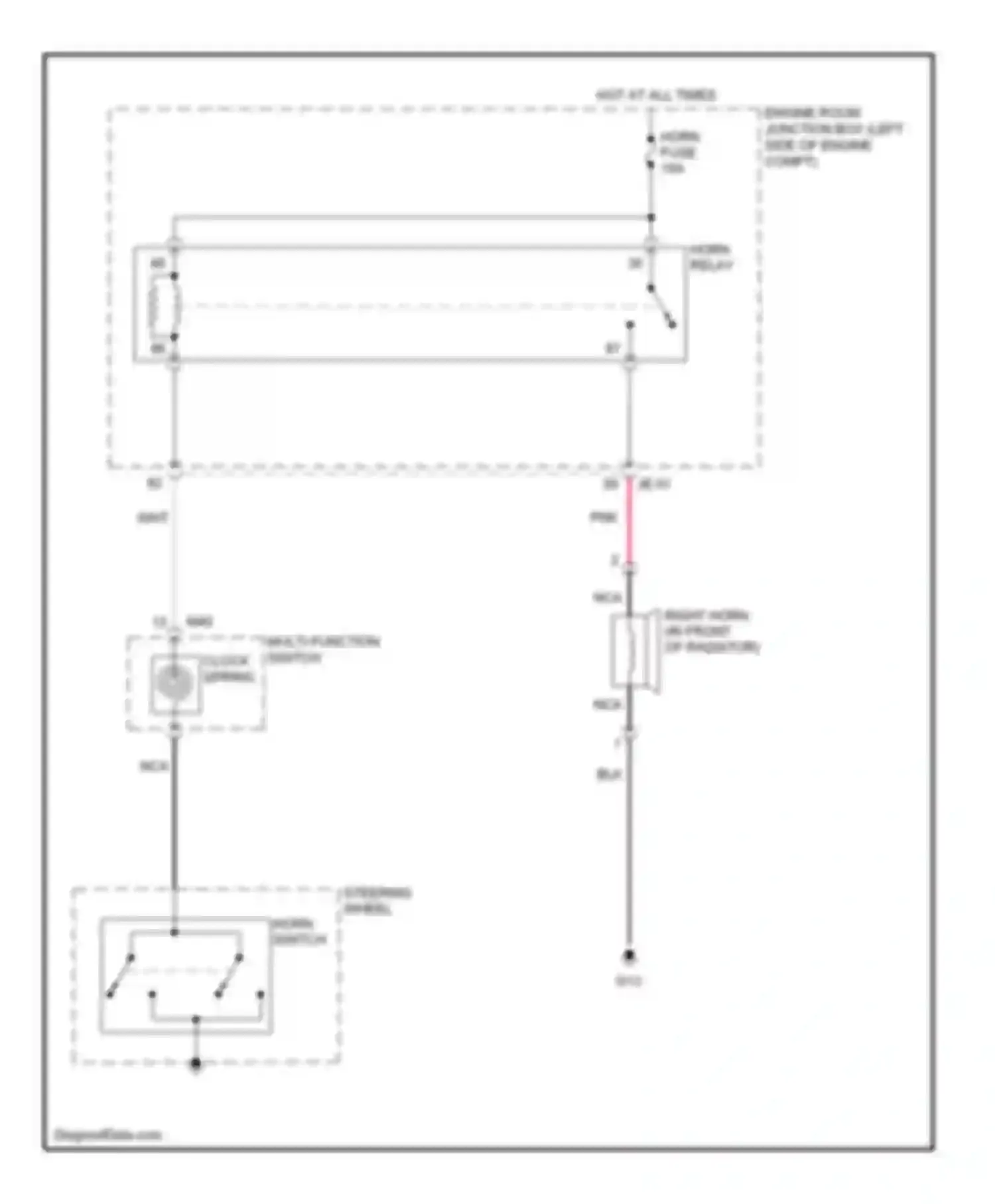 Wiring diagram horn fuse for Kia Optima II facelift (2008-2010) (2 of 4)