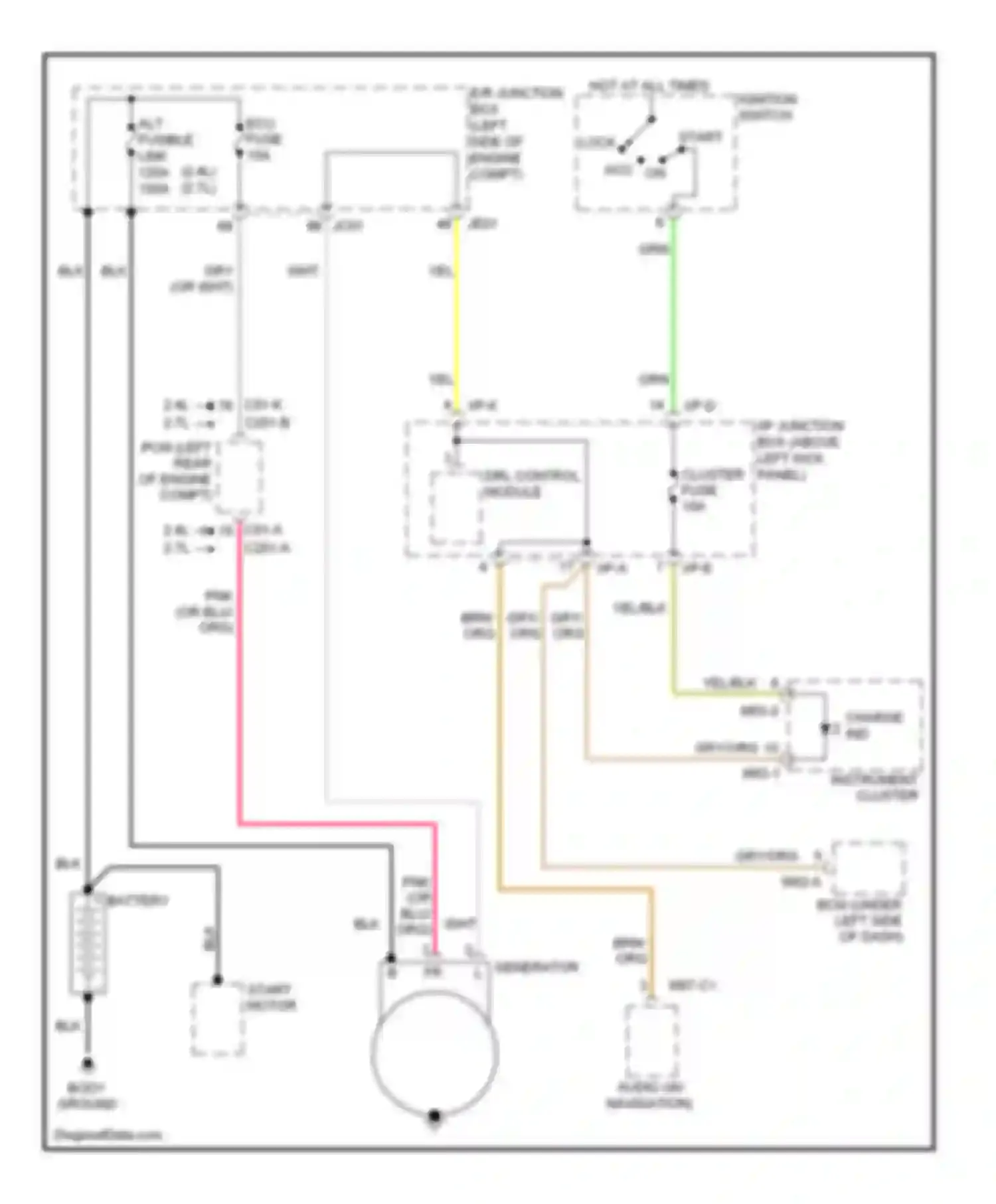 Wiring diagram instrument cluster for Kia Optima II facelift (2008-2010) (21 of 27)