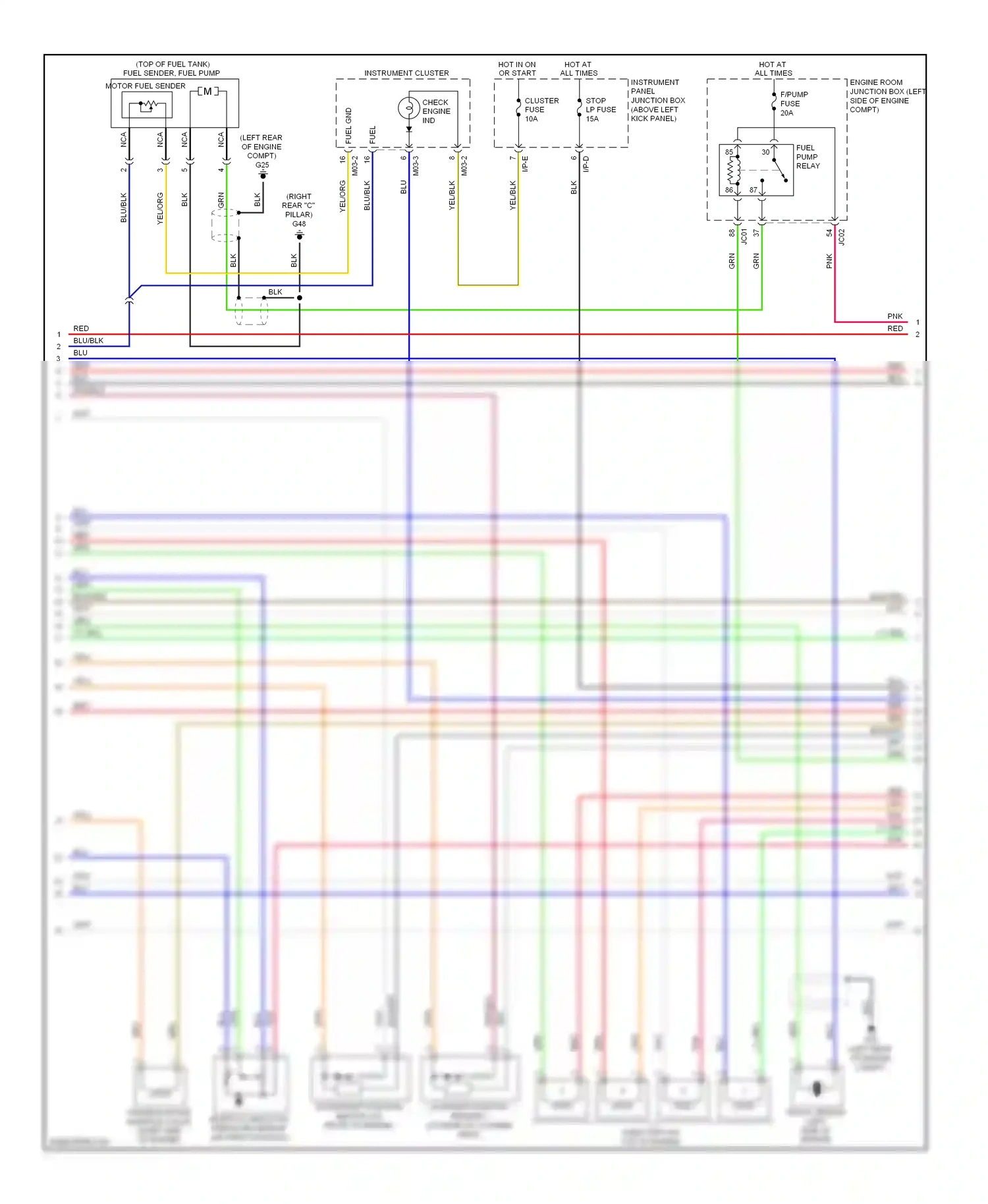 Kia Optima II facelift (2008-2010) instrument panel wiring diagram  (4 of 4)