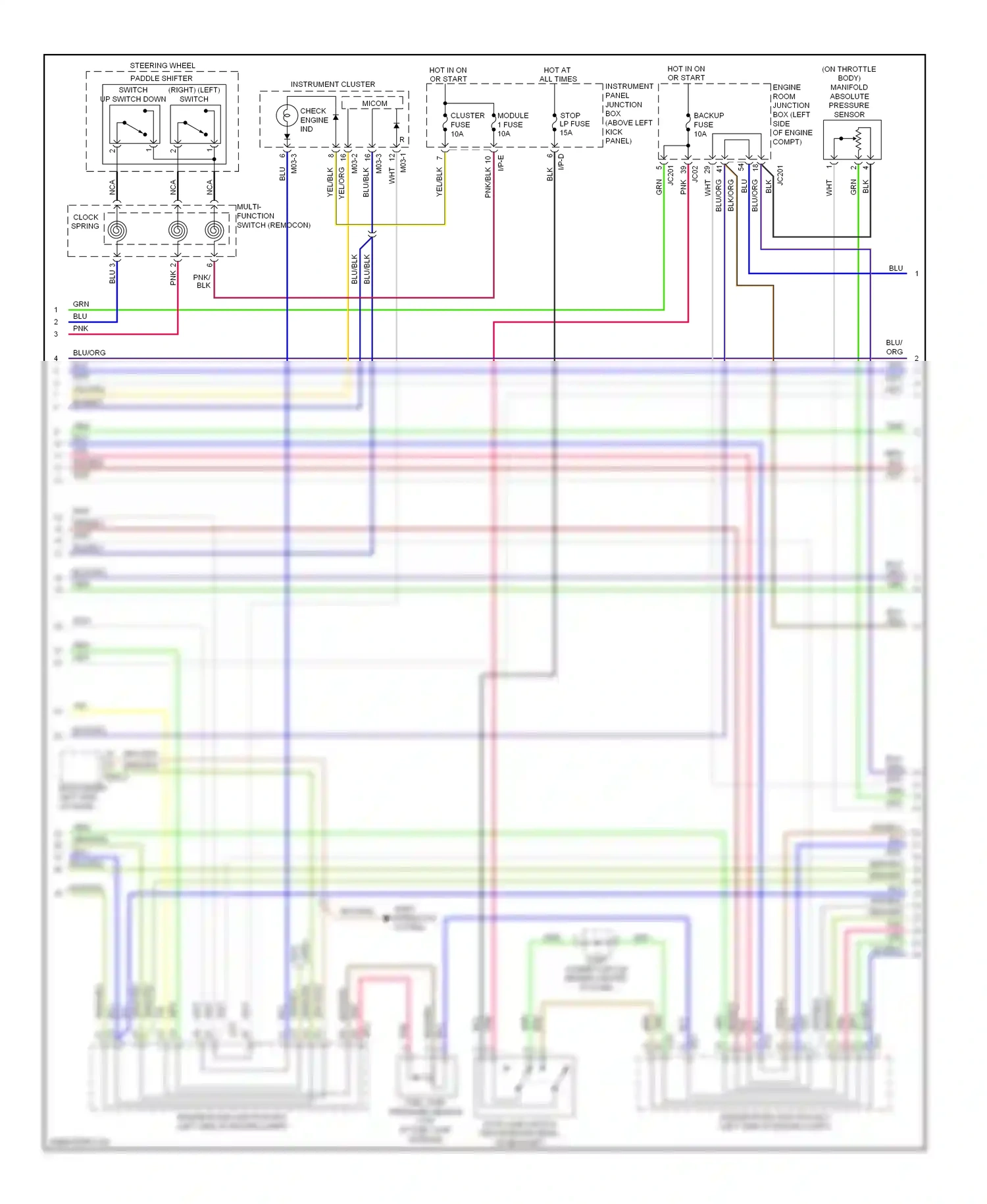 Kia Optima II facelift (2008-2010) multi- function switch (remocon) wiring diagram  (3 of 3)
