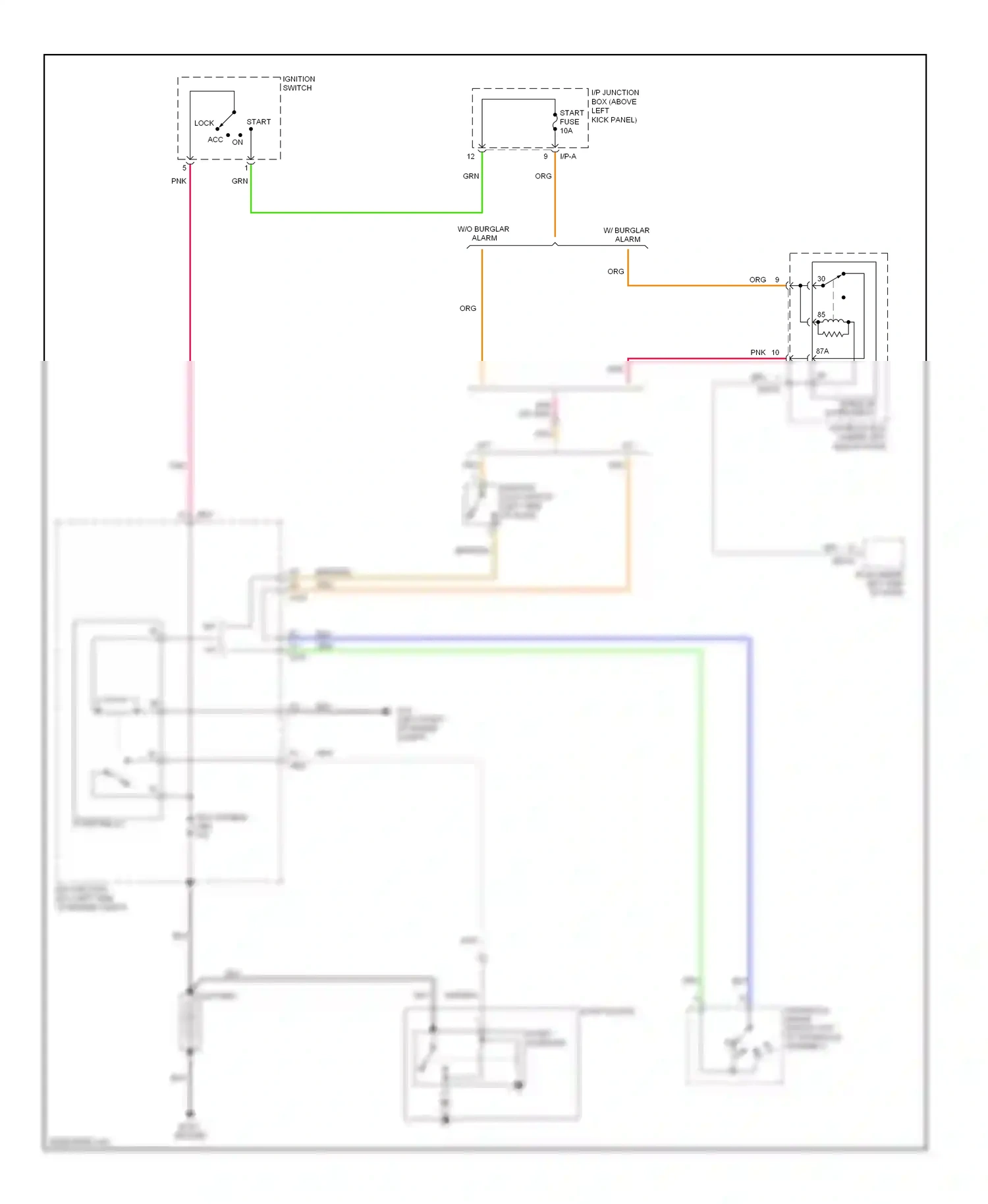Kia Optima II facelift (2008-2010) start motor wiring diagram  (1 of 1)