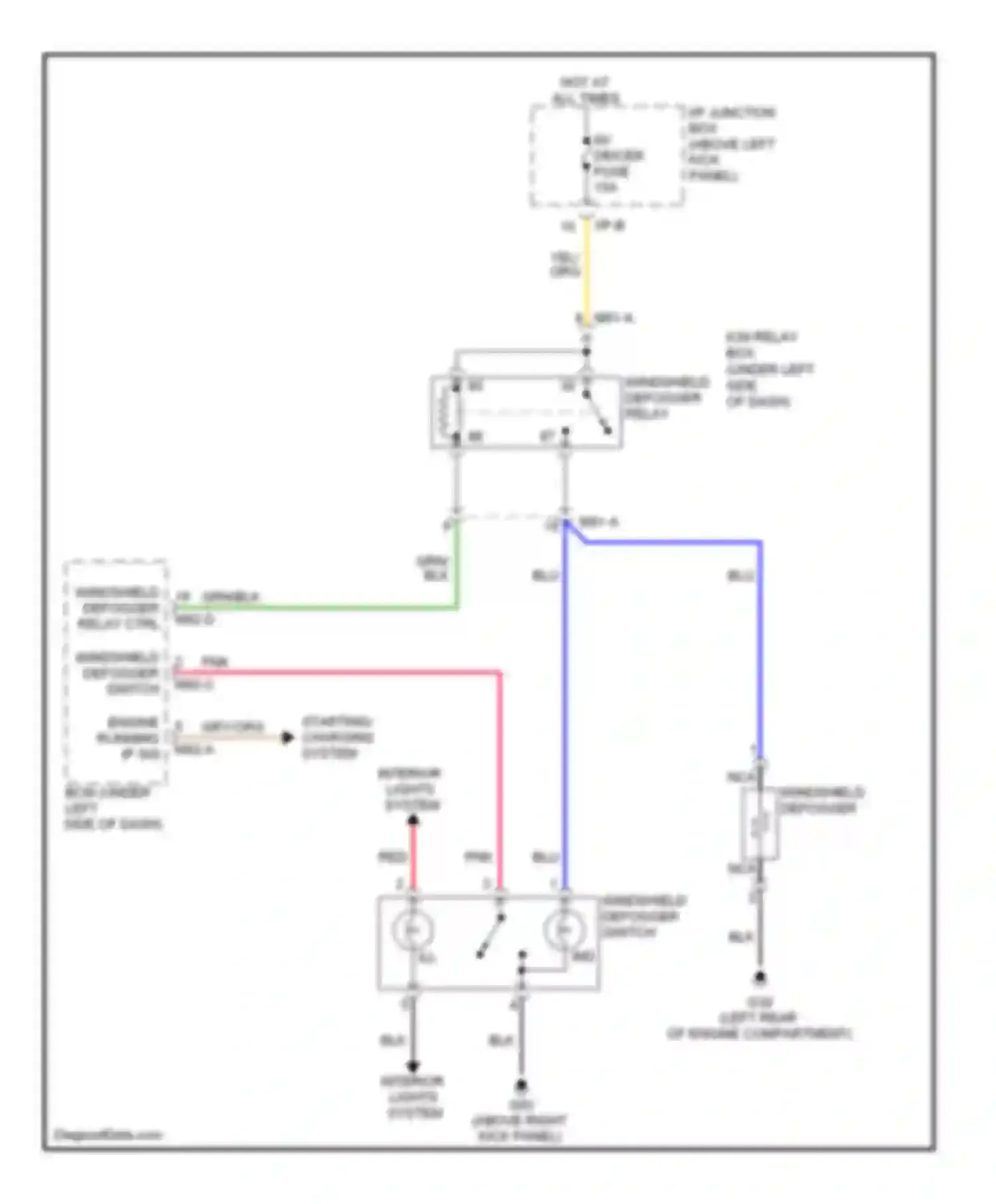 Wiring diagram windshield defogger switch pnk for Kia Optima II facelift (2008-2010) (1 of 1)