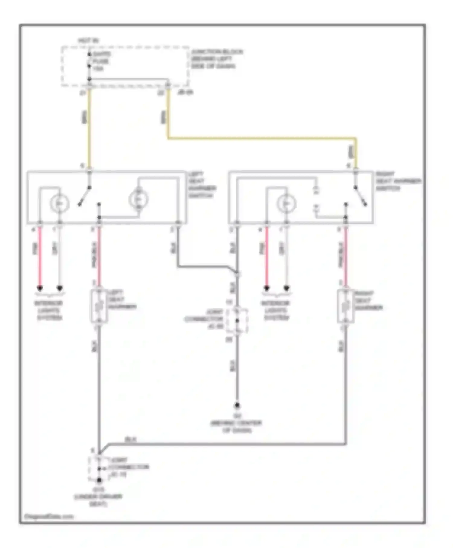 Optima Kia II (2005-2008): Heated seats circuit, early production