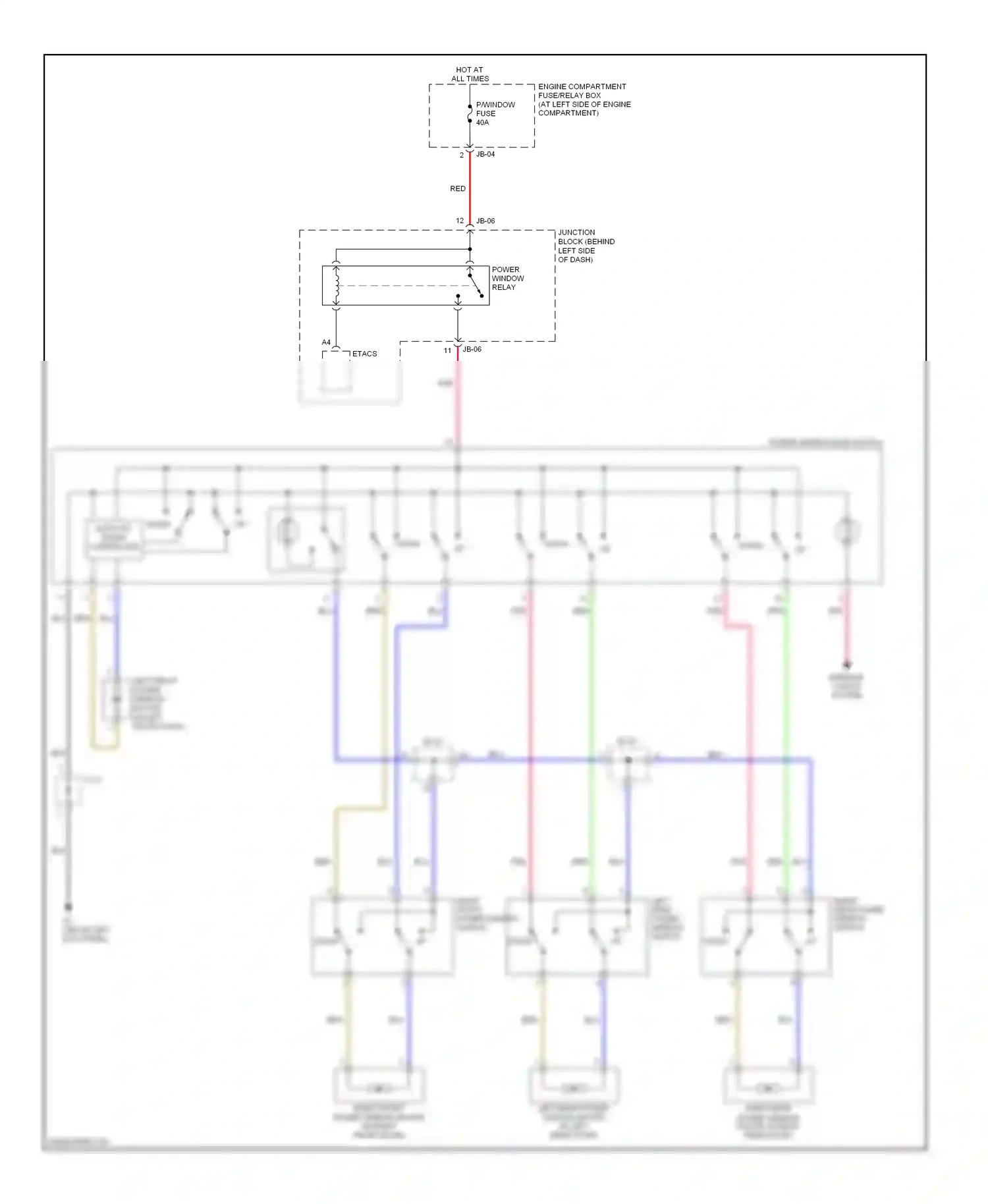 Kia Optima II (2005-2008) down up wiring diagram  (1 of 1)