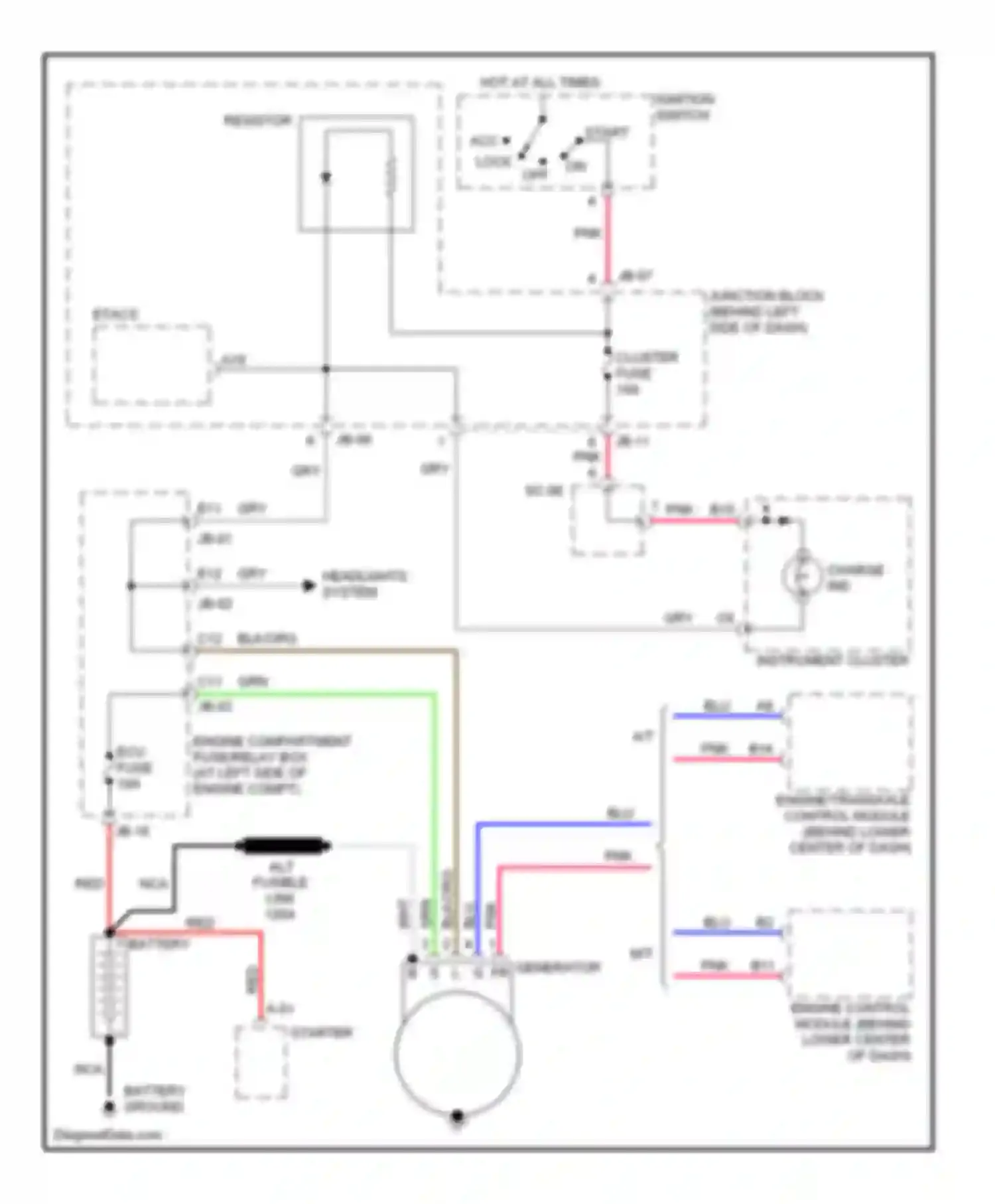 Wiring diagram headlights system for Kia Optima II (2005-2008) (1 of 6)
