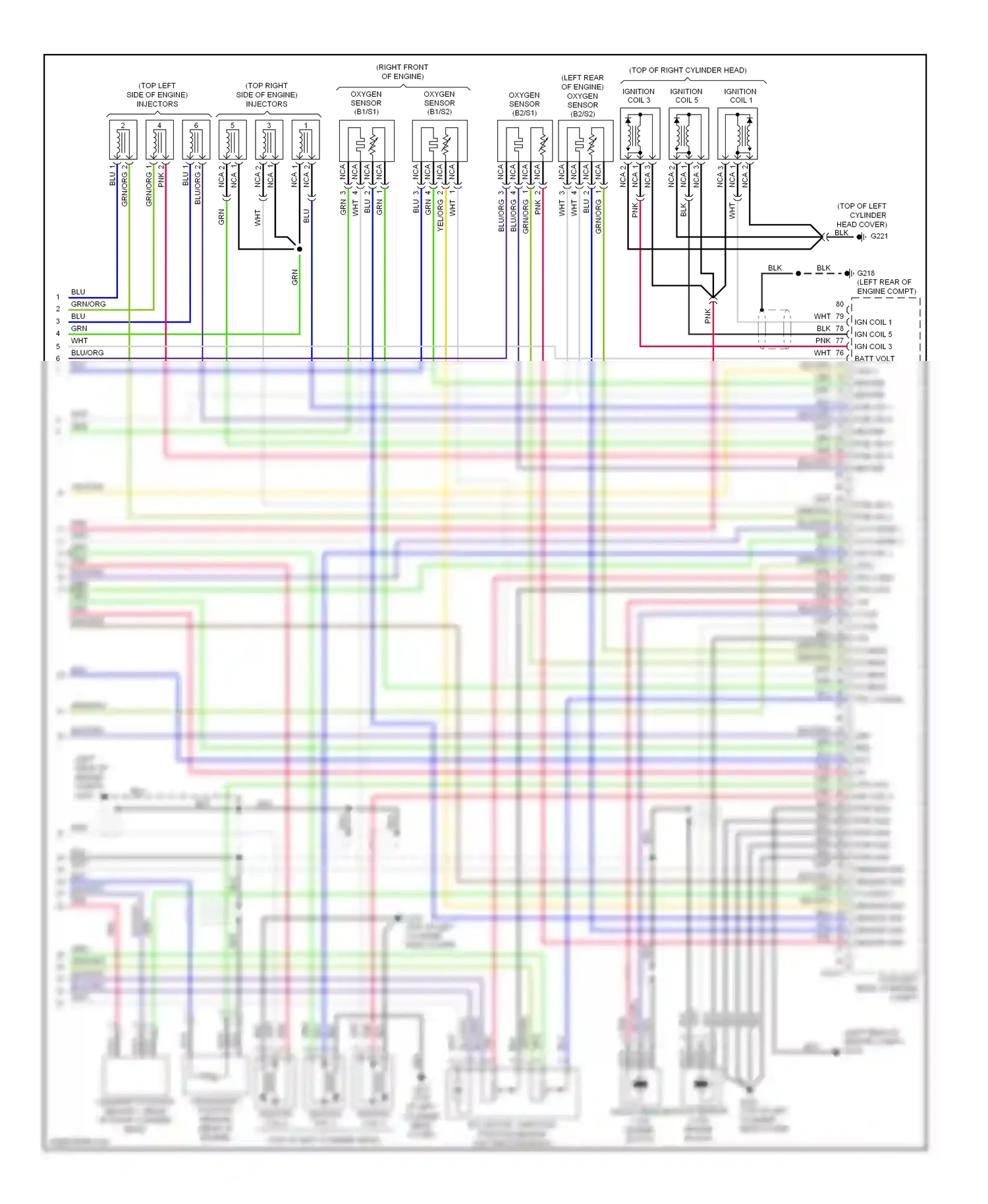 Kia Optima II (2005-2008) knock sensor 2 (on engine block) wiring diagram  (2 of 2)