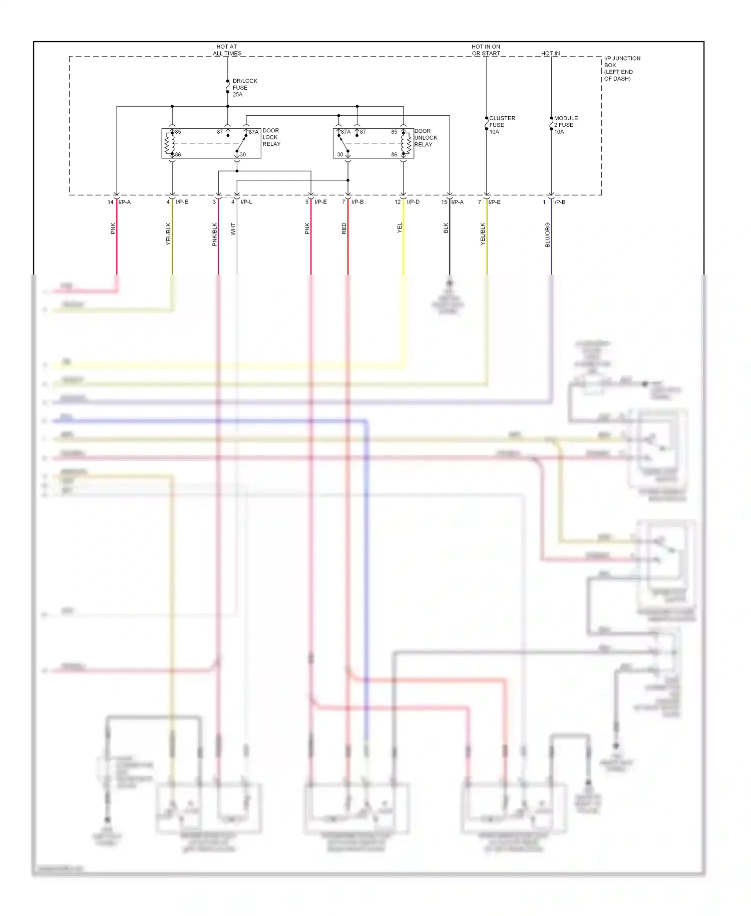 Kia Optima II (2005-2008) (left kick panel) wiring diagram  (6 of 15)