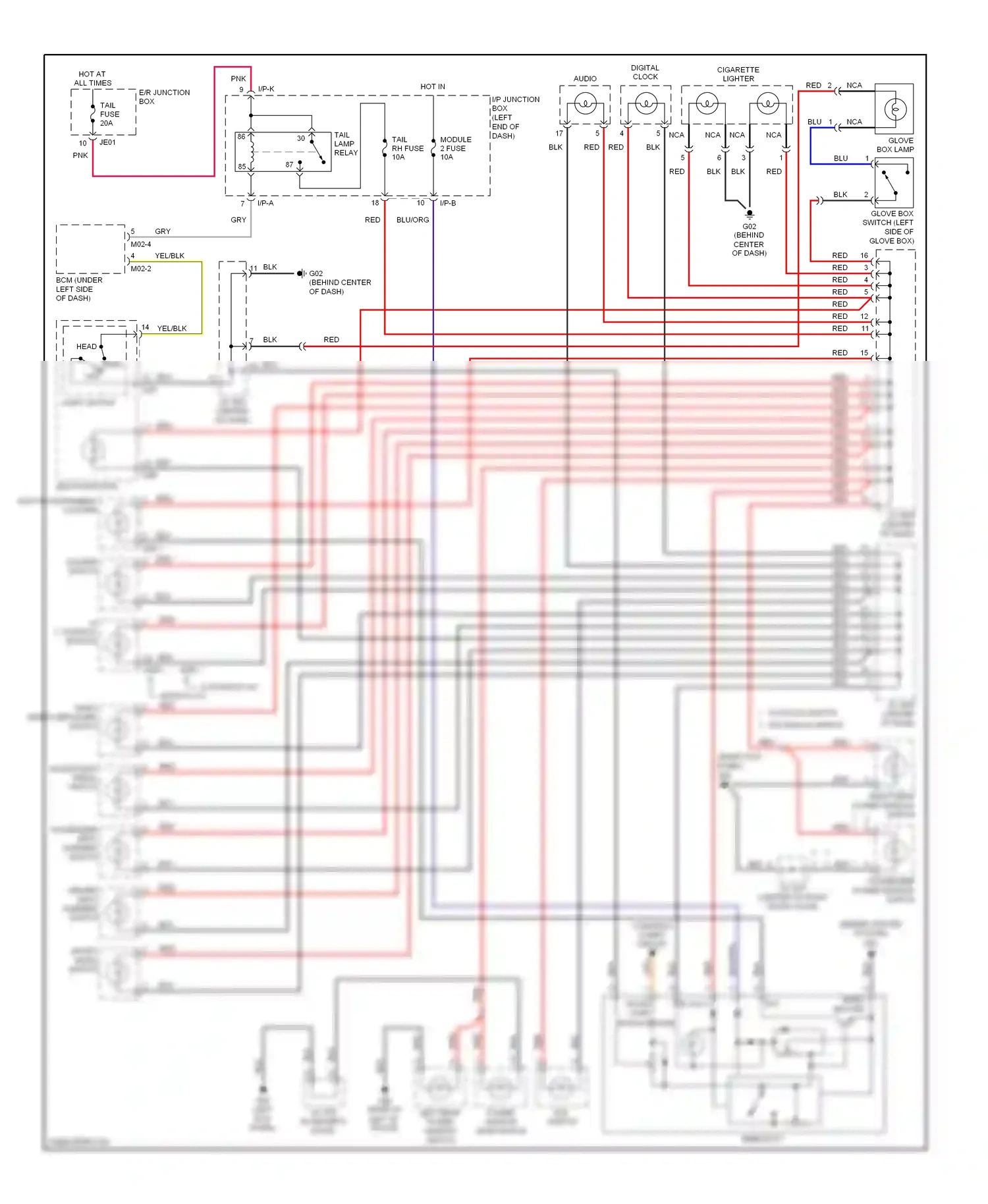 Kia Optima II (2005-2008) (left kick panel) wiring diagram  (8 of 15)
