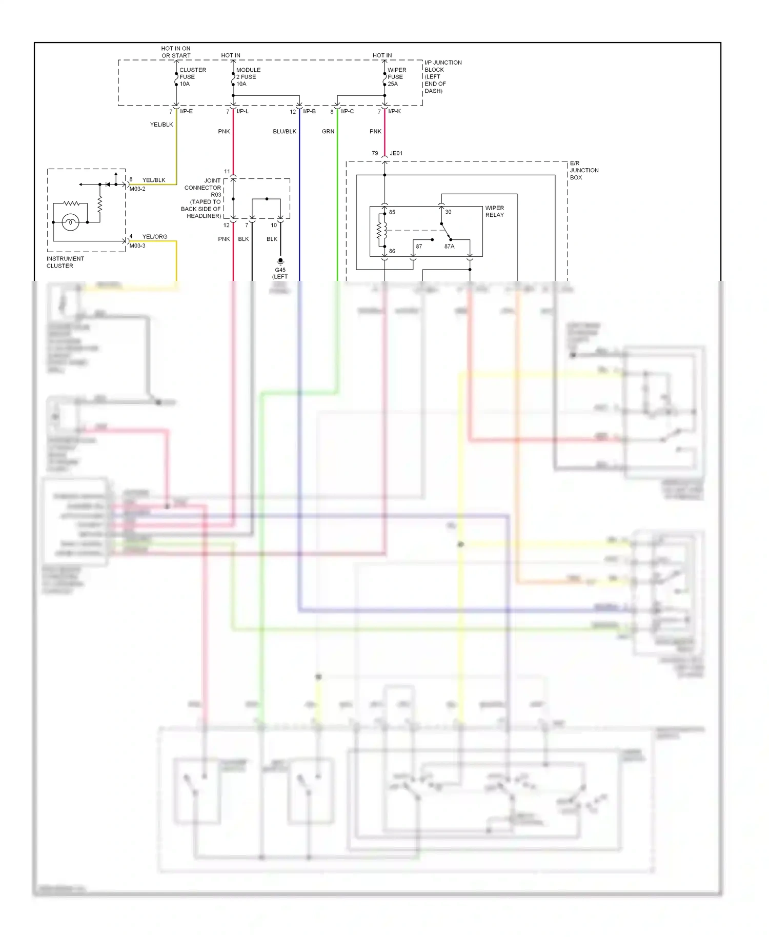 Kia Optima II (2005-2008) (left kick panel) wiring diagram  (11 of 15)