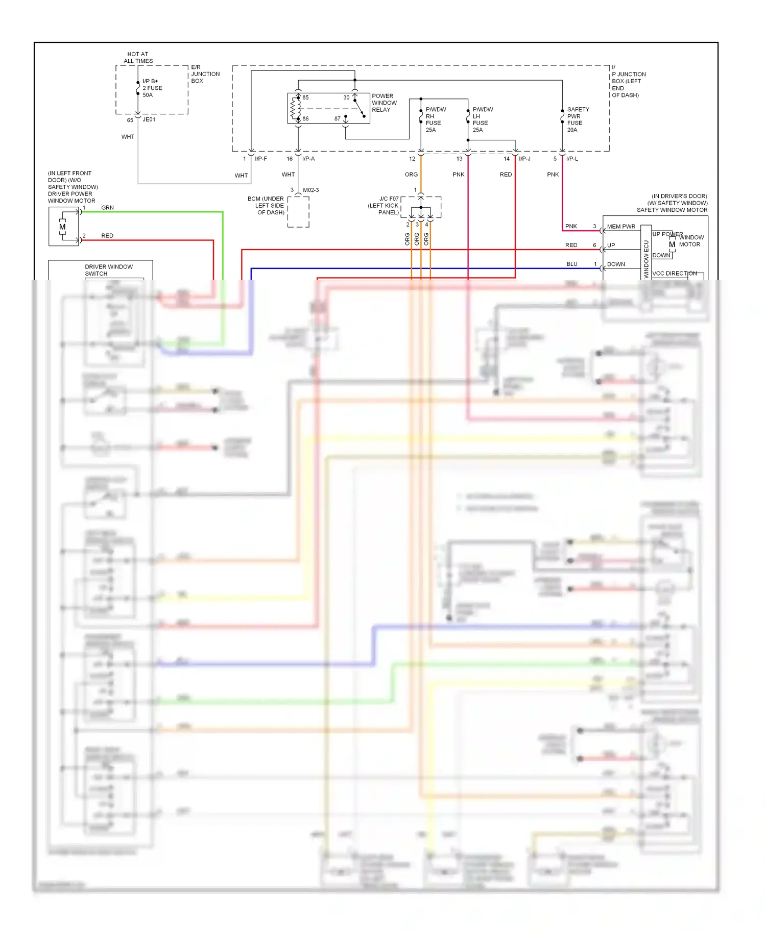 Kia Optima II (2005-2008) (left kick panel) wiring diagram  (14 of 15)