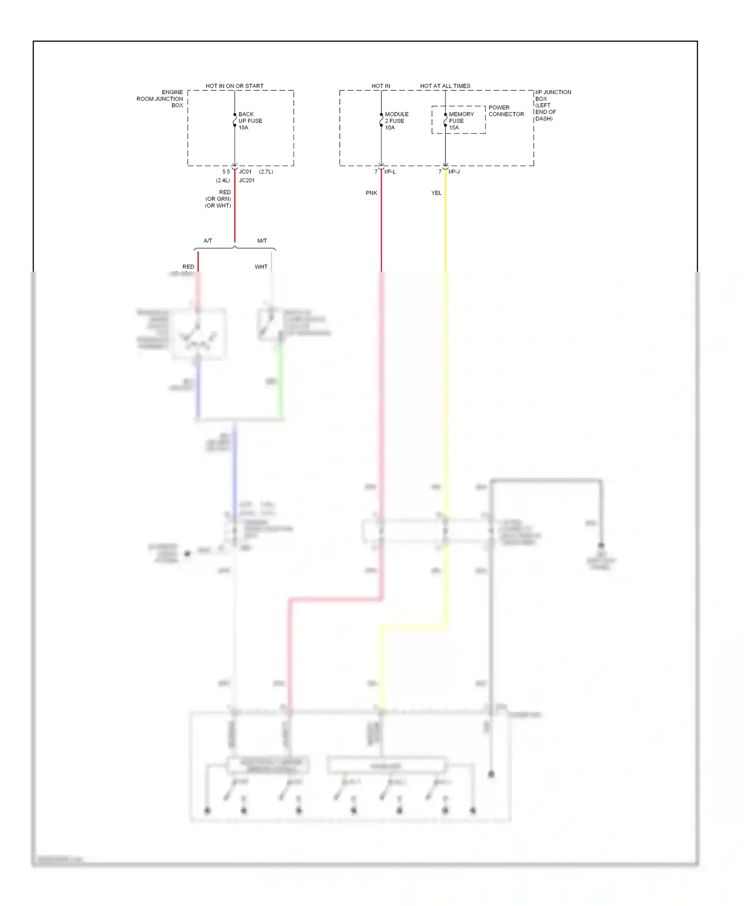 Kia Optima II (2005-2008) (left kick panel) wiring diagram  (3 of 15)
