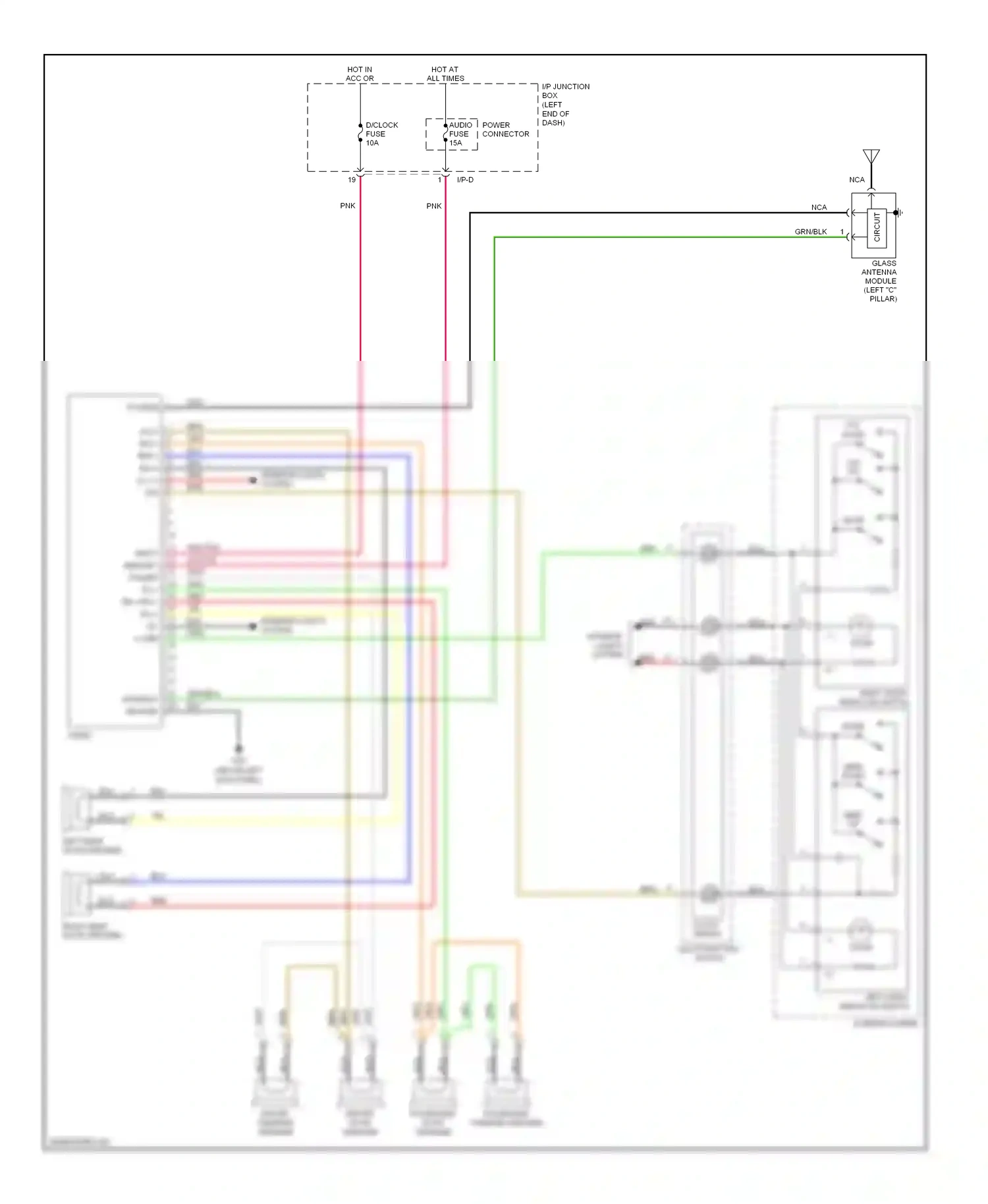 Kia Optima II (2005-2008) module (left "c" pillar) wiring diagram  (2 of 2)