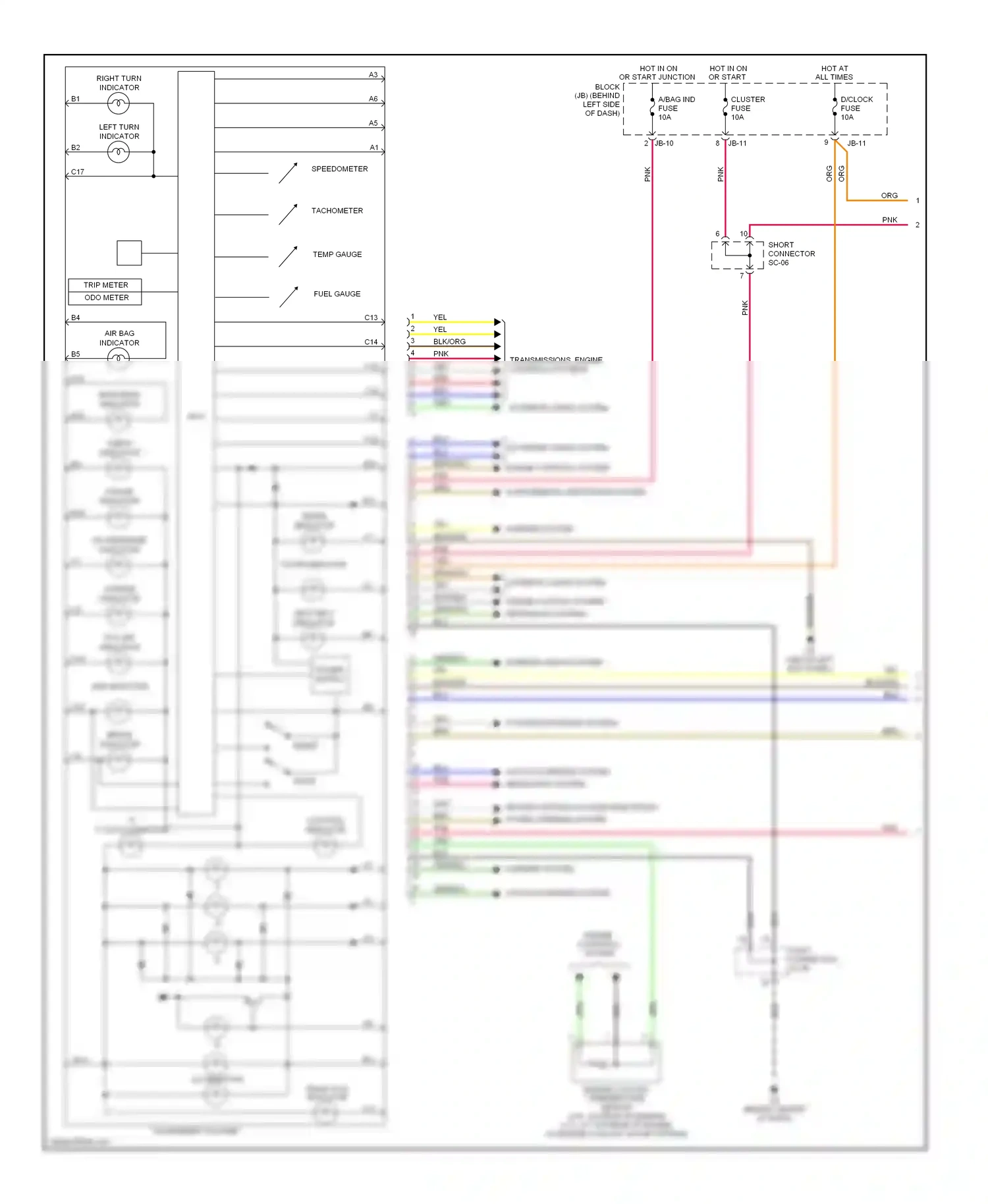 Kia Optima II (2005-2008) power supply wiring diagram  (1 of 2)