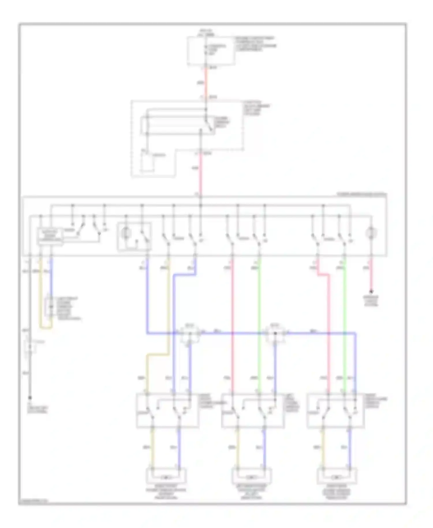 Wiring diagram right front power window switch for Kia Optima II (2005-2008) (3 of 3)