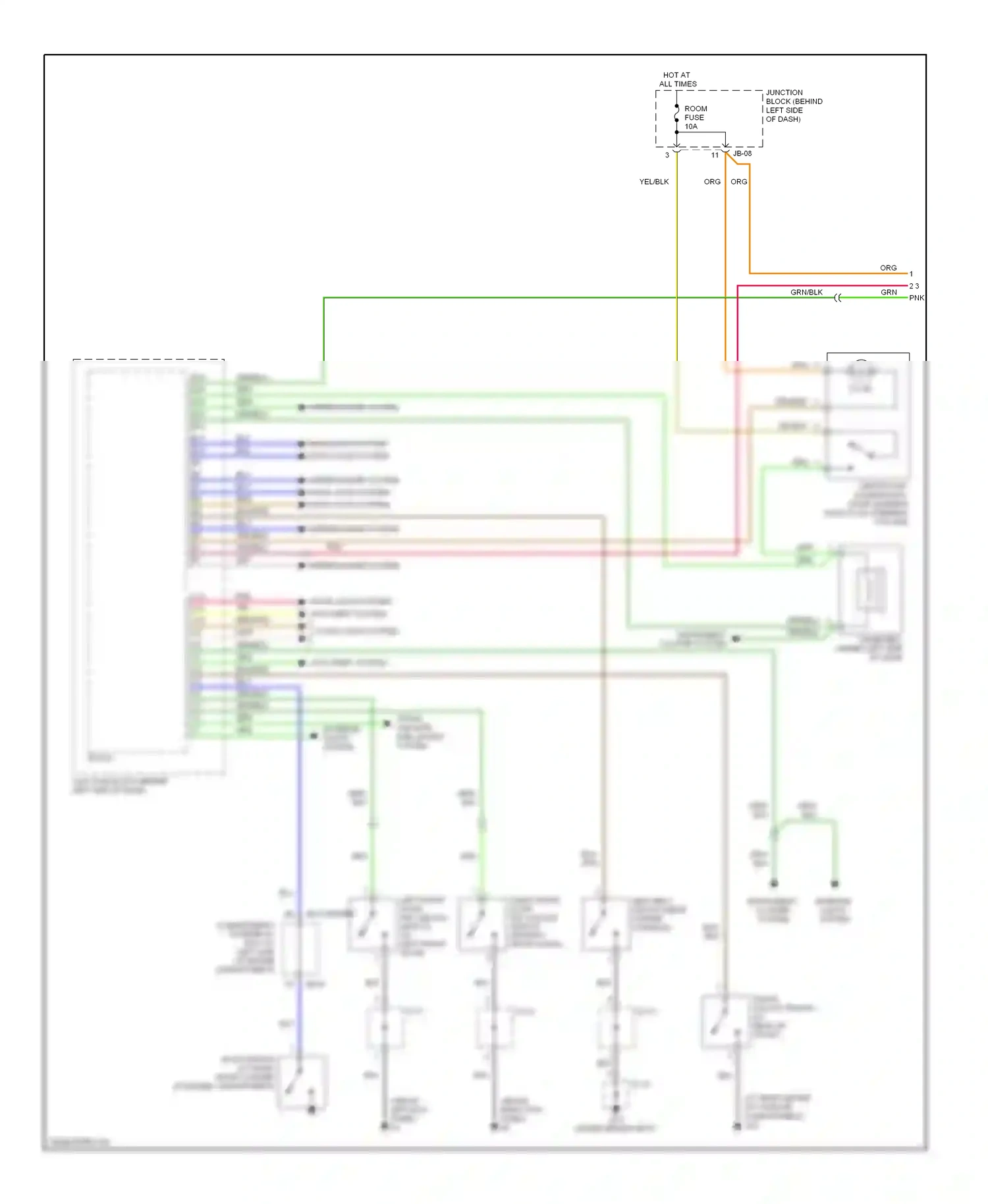Kia Optima II (2005-2008) trunk, tailgate, fuel doors system wiring diagram  (1 of 2)