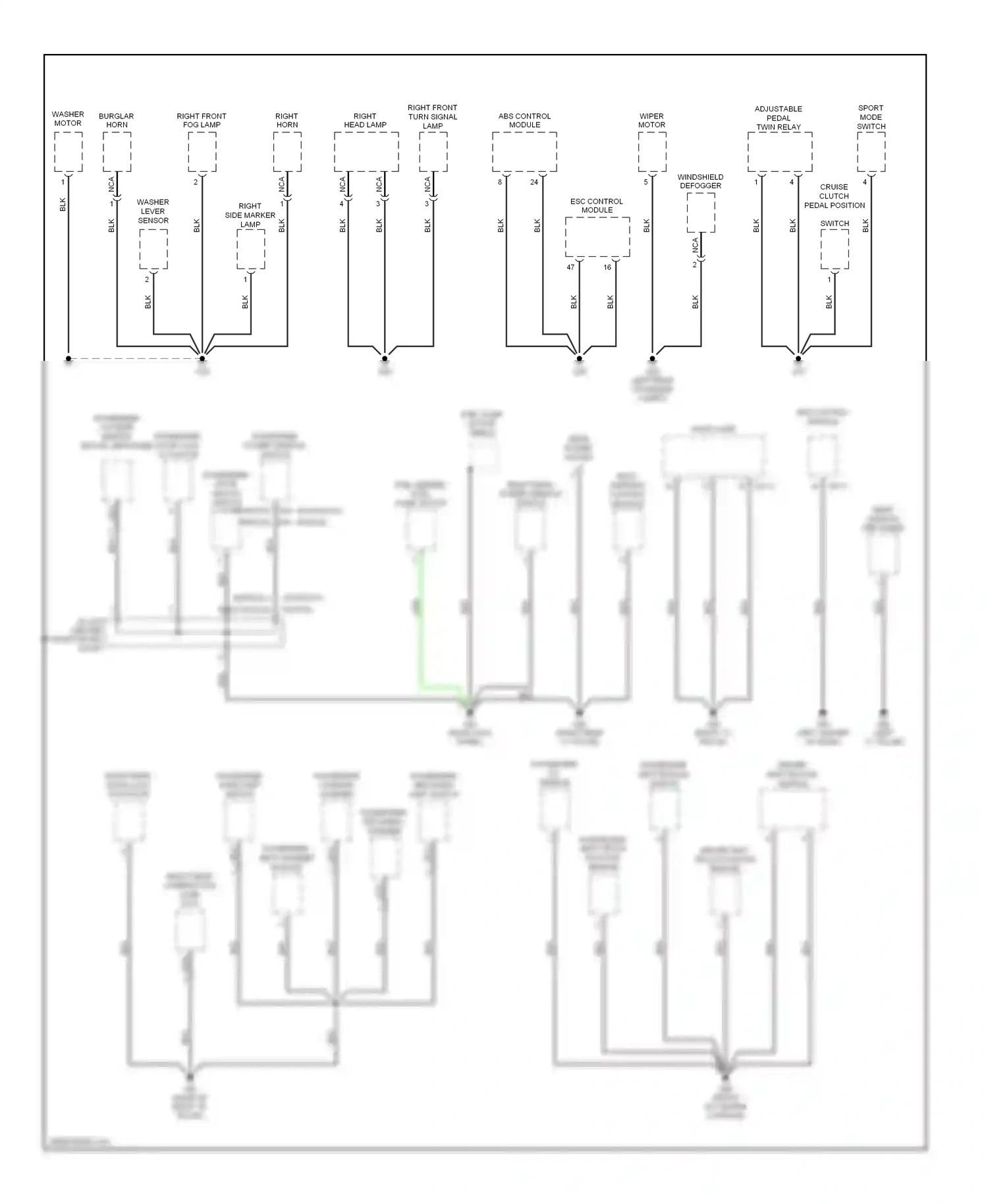 Kia Optima II (2005-2008) washer motor wiring diagram  (1 of 1)