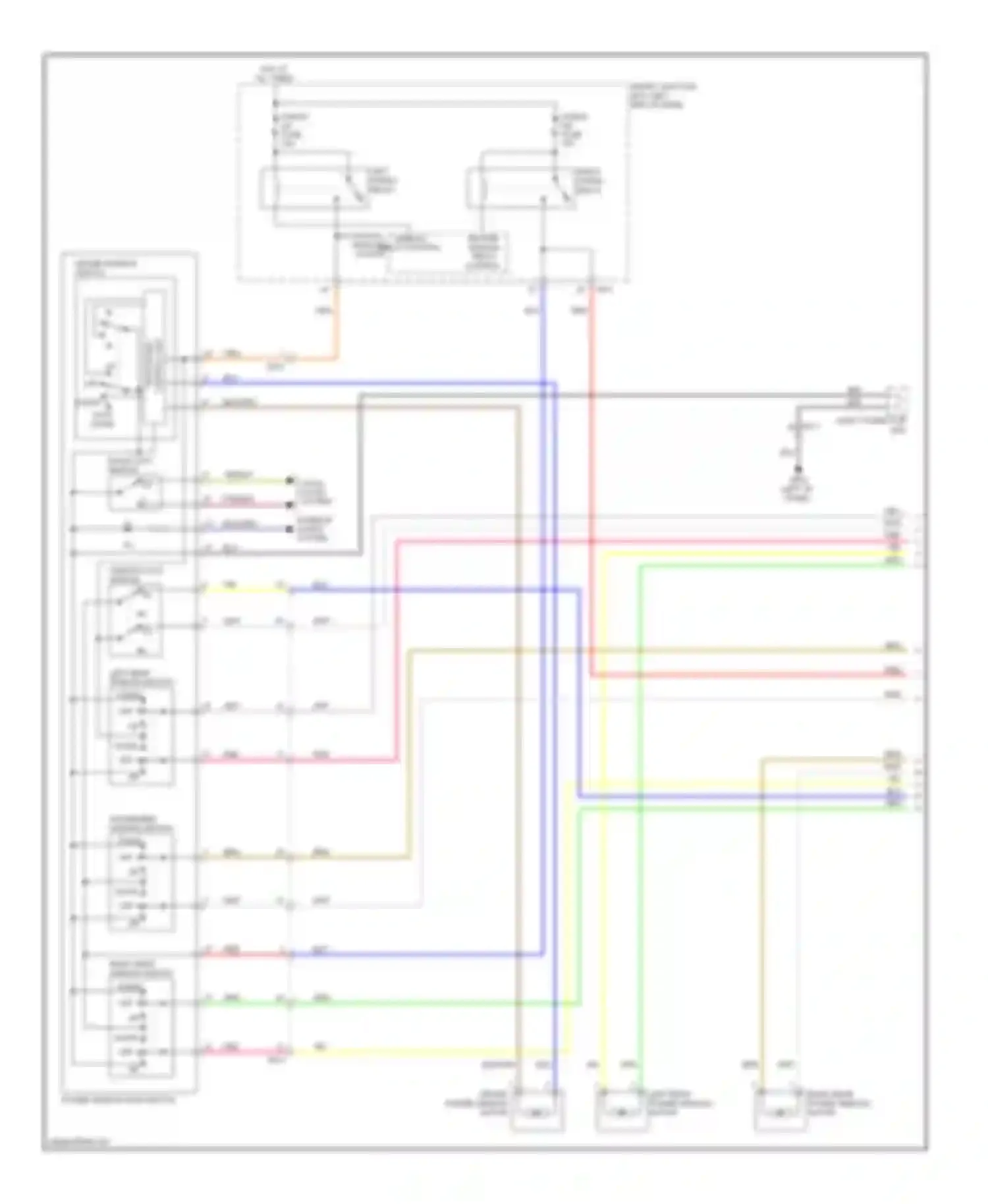 Wiring diagram driver window switch for Kia Optima III facelift (2013-2015) (3 of 4)