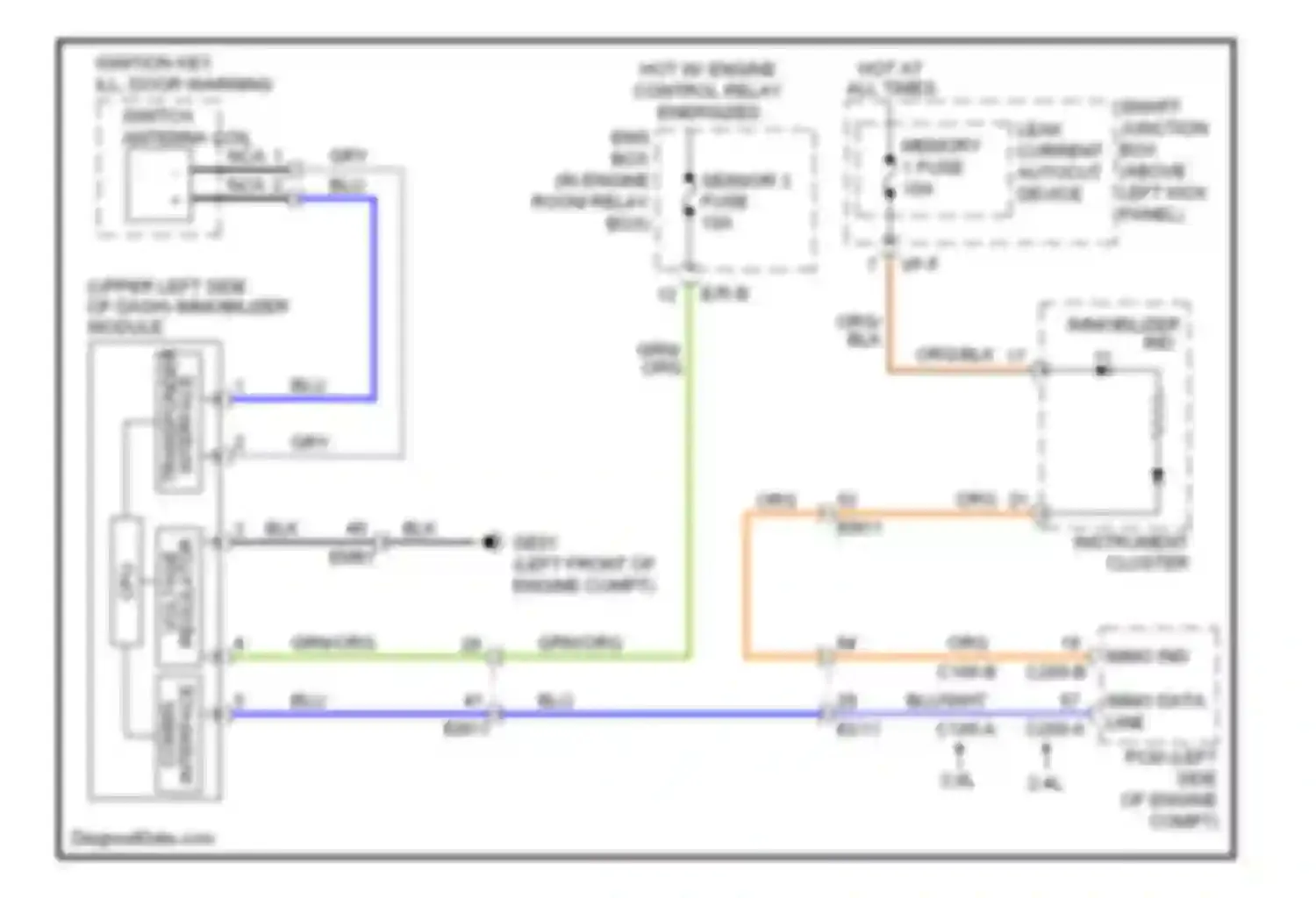 Wiring diagram immo data line for Kia Optima III facelift (2013-2015) (1 of 5)