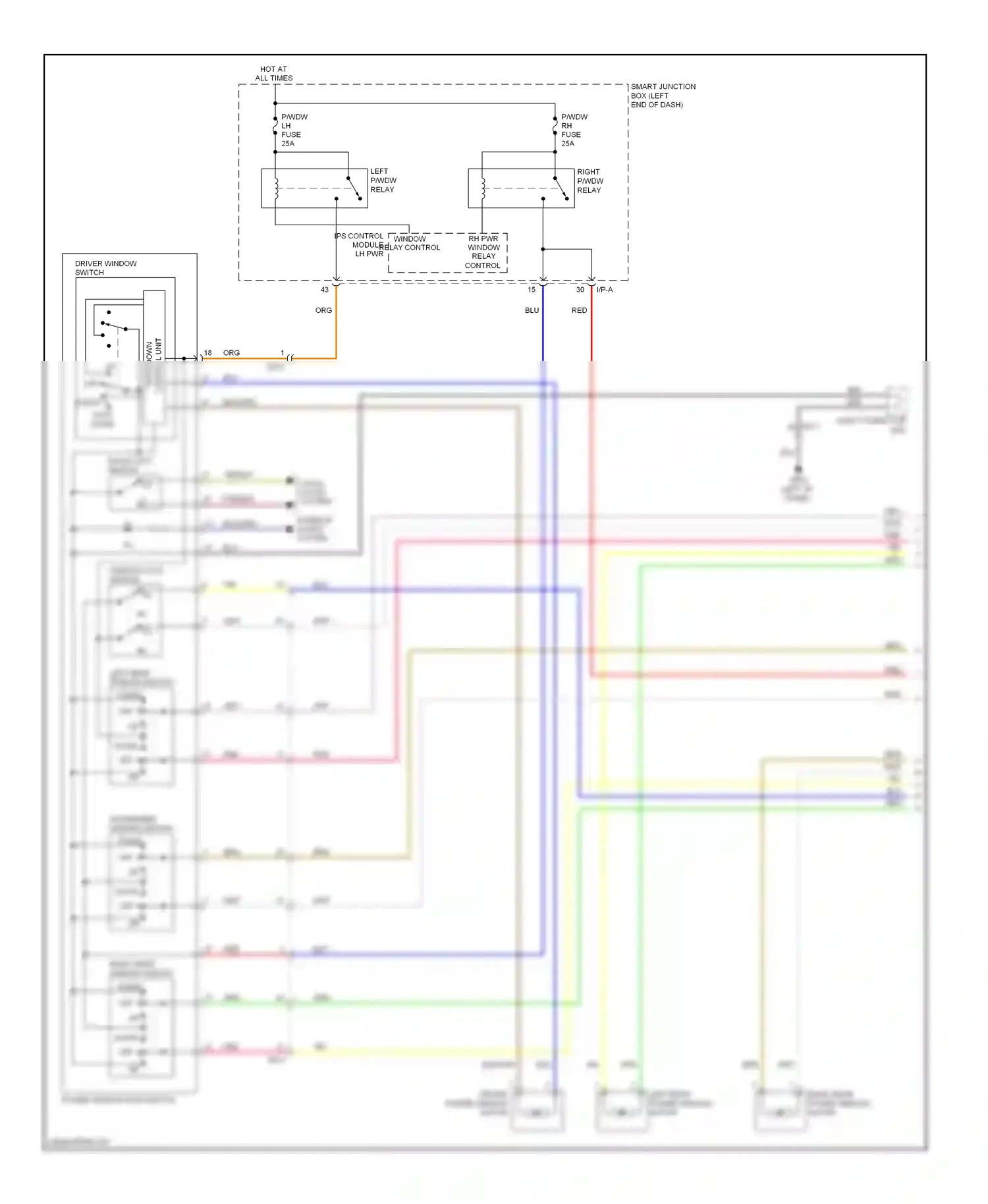 Kia Optima III facelift (2013-2015) (left "b" panel) wiring diagram  (3 of 4)