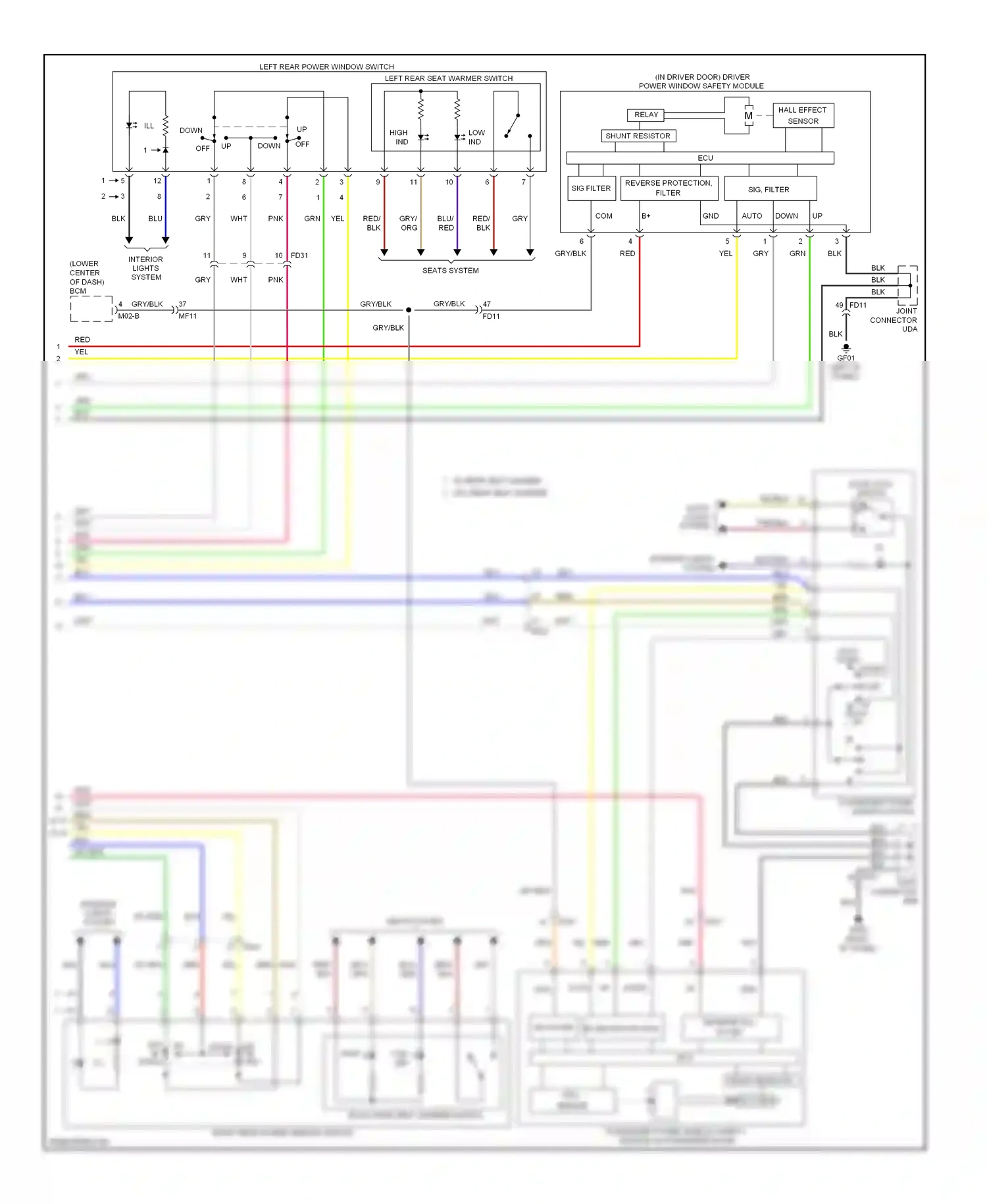 Kia Optima III facelift (2013-2015) (left "b" panel) wiring diagram  (2 of 4)