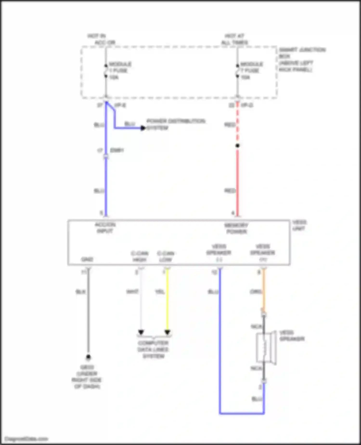 Optima Kia III facelift (2013-2015): Wiring diagram engine performance 2.4l hybrid, virtual engine sound system circuit