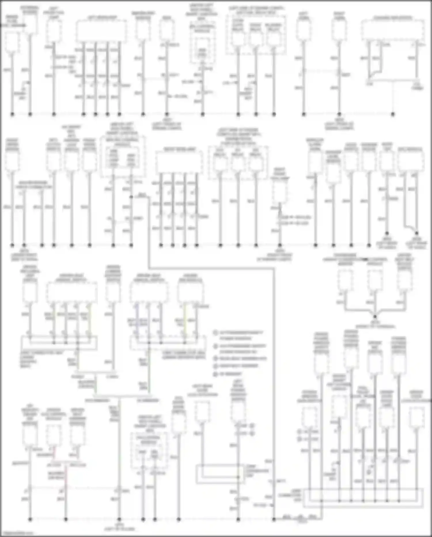 Optima Kia III facelift (2013-2015): Ground distribution circuit, except hybrid (2 of 3)