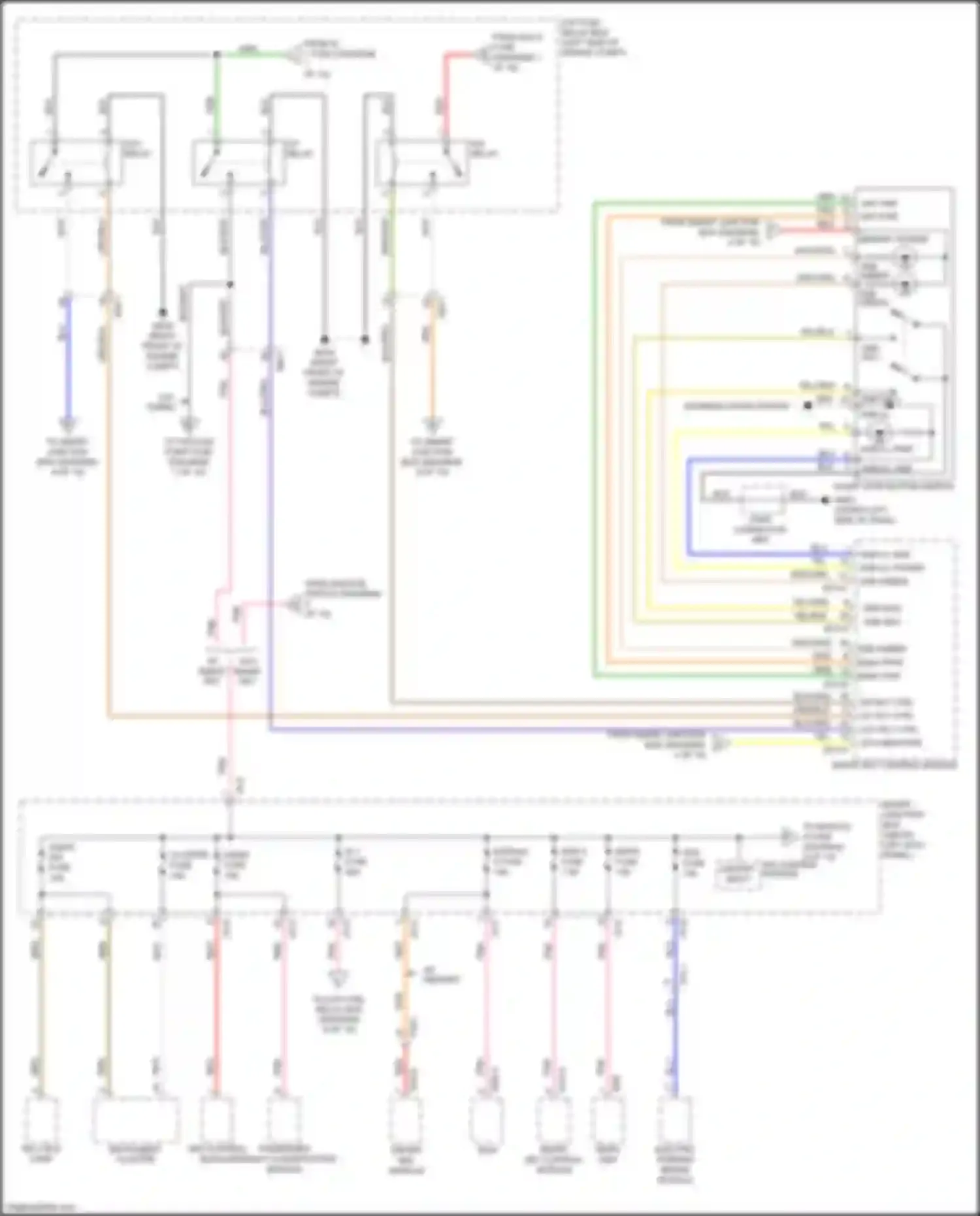 Optima Kia III facelift (2013-2015): Power distribution circuit, except hybrid (2 of 10)