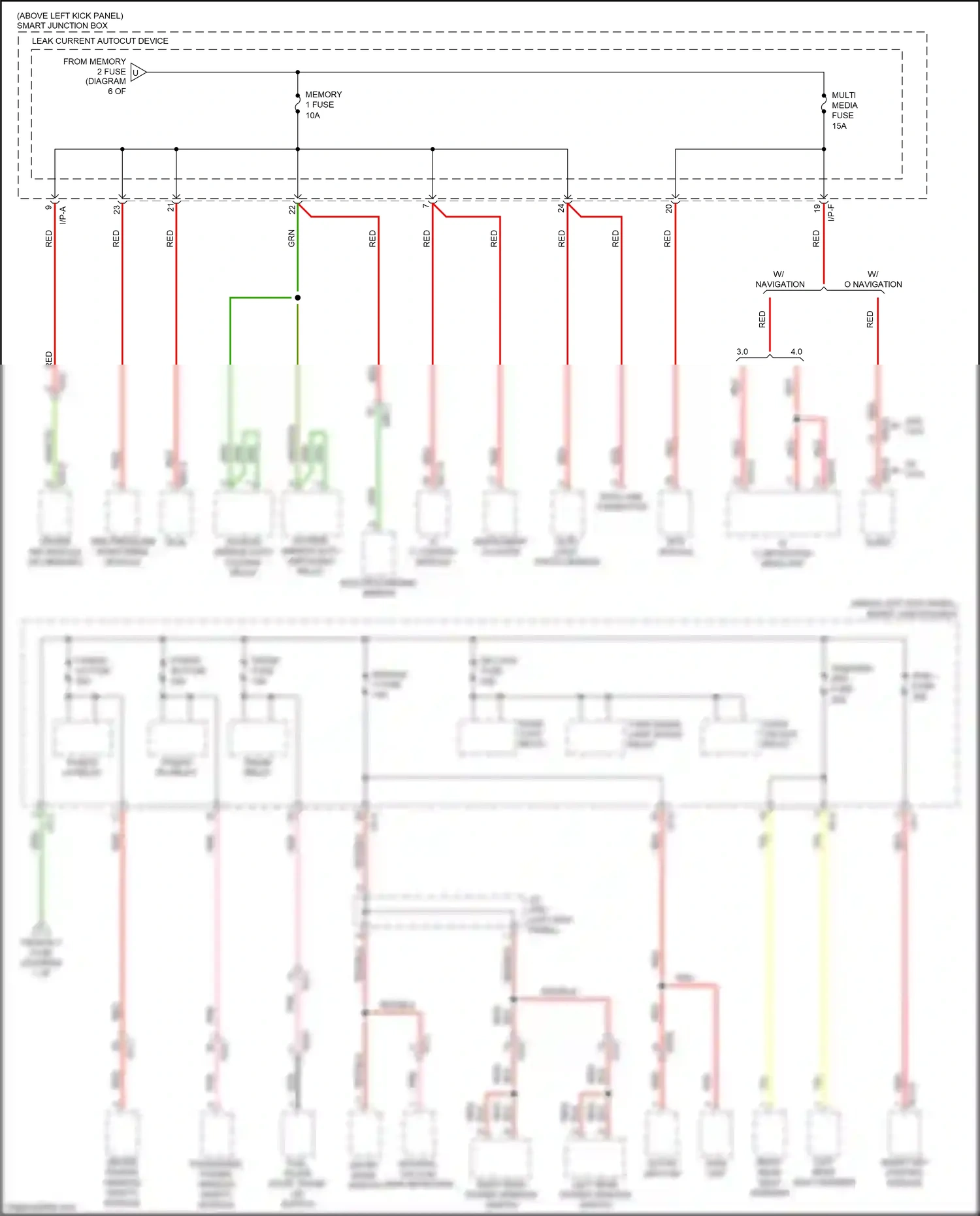 Kia Optima III facelift (2013-2015) driver ims module (w/ memory) wiring diagram  (1 of 1)