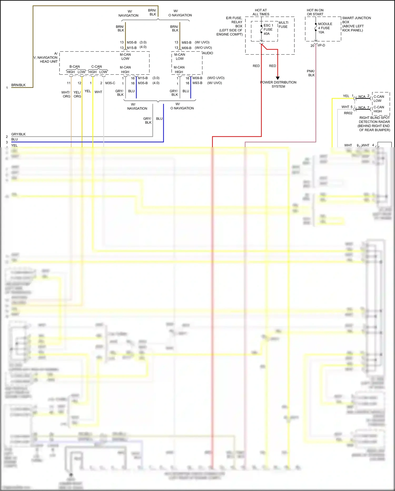 Kia Optima III facelift (2013-2015) high low high low wiring diagram  (1 of 2)