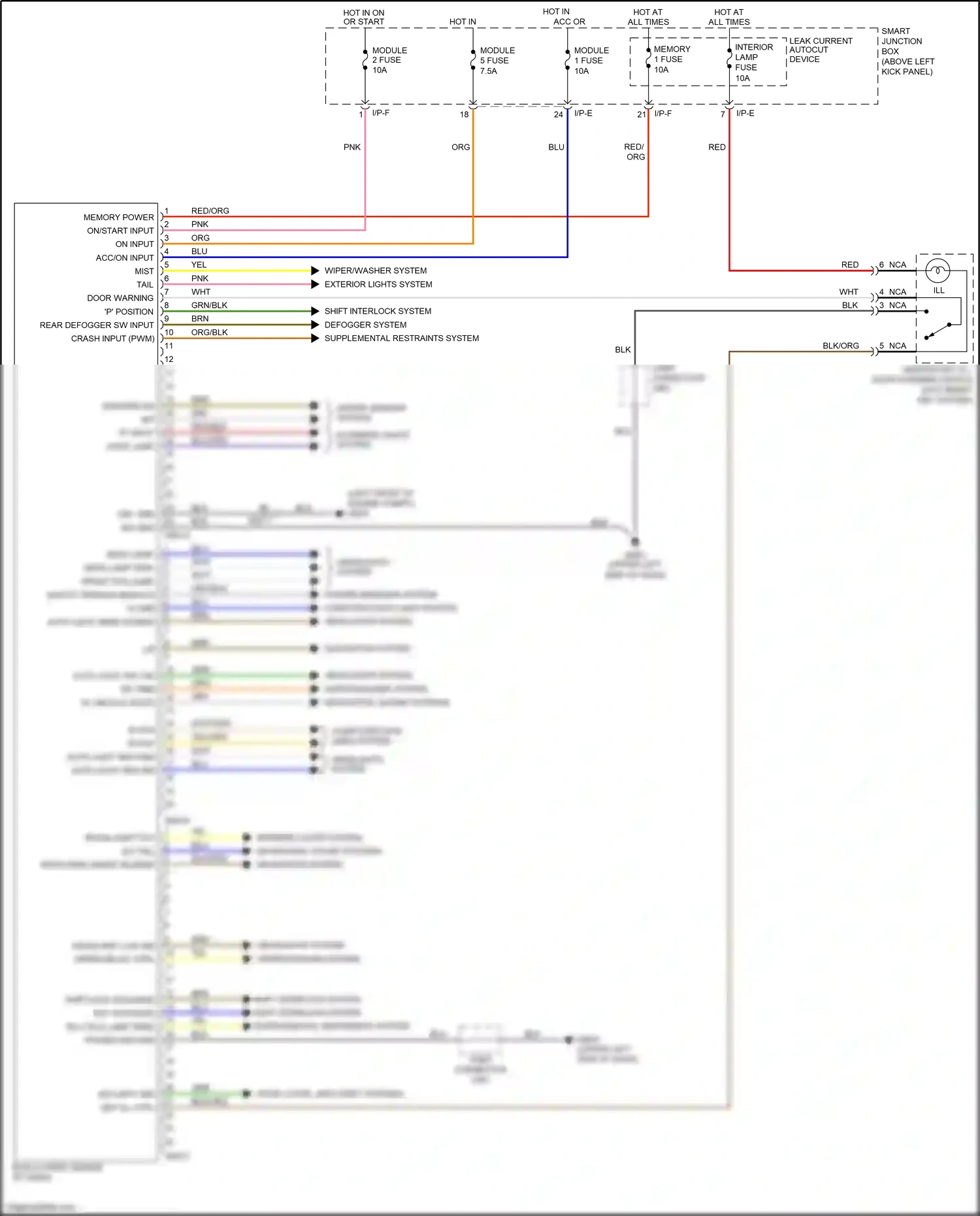 Kia Optima III facelift (2013-2015) key ill ctrl wiring diagram  (1 of 2)
