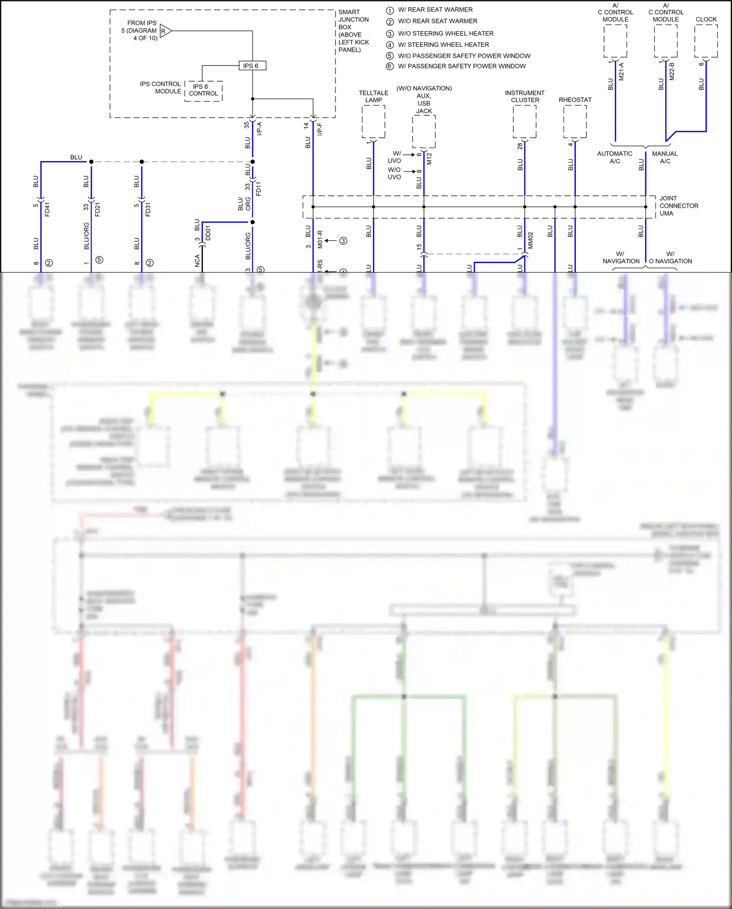 Kia Optima III facelift (2013-2015) left bluetooth remote control switch (w/ navigation) wiring diagram  (3 of 4)