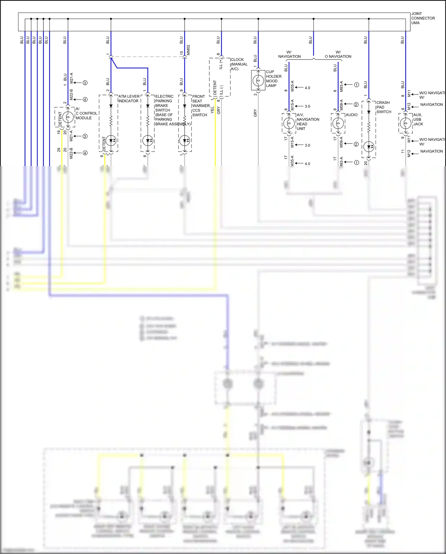 Kia Optima III facelift (2013-2015) left bluetooth remote control switch (w/ navigation) wiring diagram  (1 of 4)
