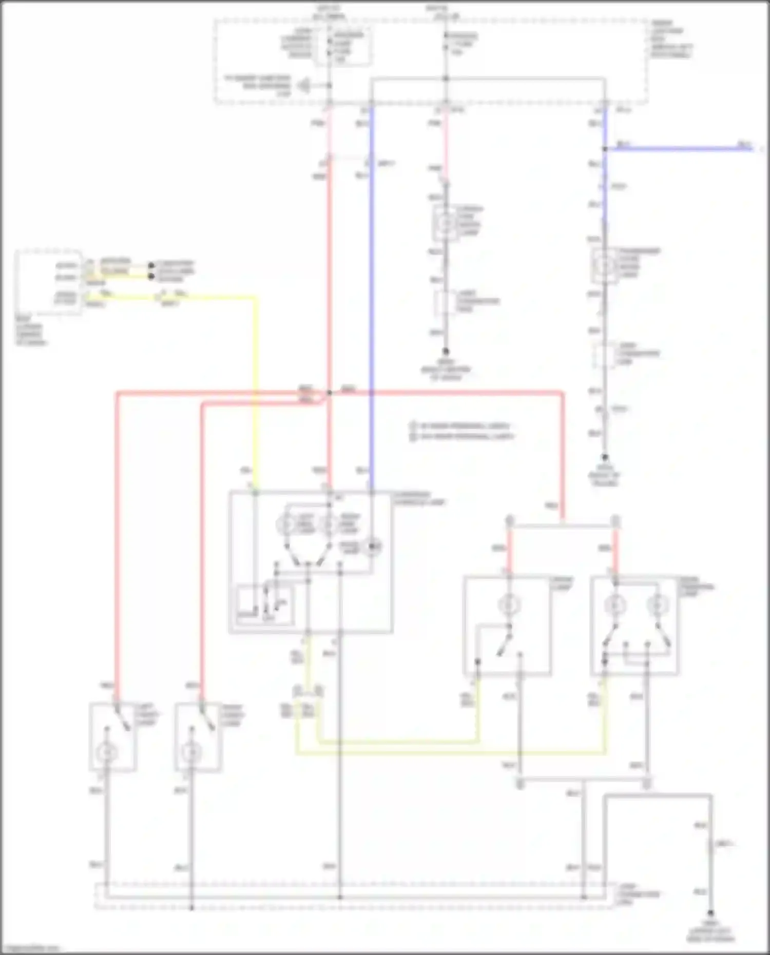 Wiring diagram left map lamp for Kia Optima III facelift (2013-2015) (2 of 2)