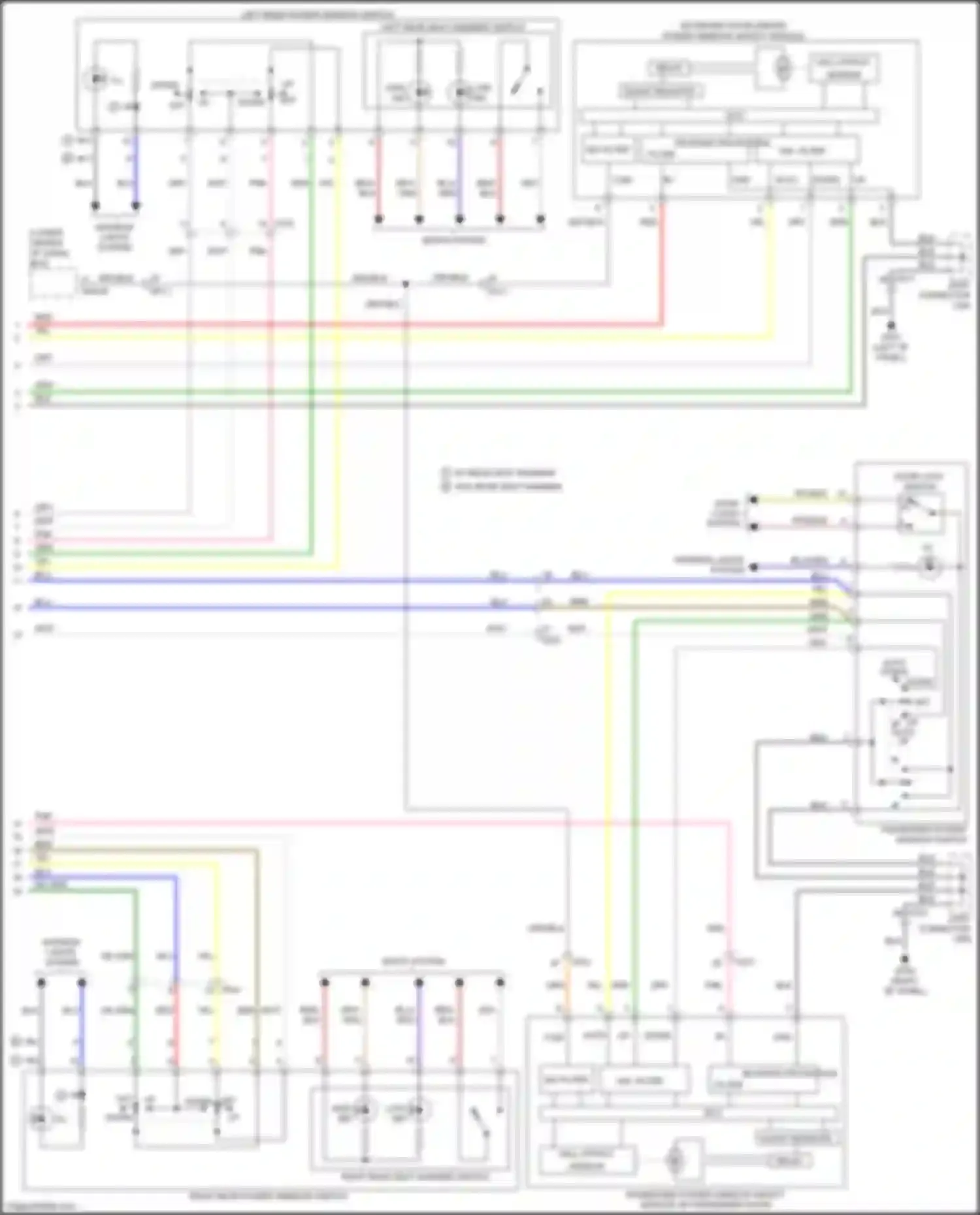 Wiring diagram left rear power window switch for Kia Optima III facelift (2013-2015) (11 of 14)