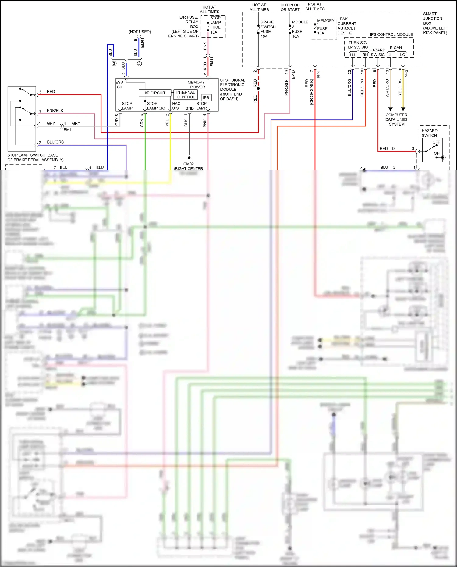 Kia Optima III facelift (2013-2015) memory wiring diagram  (3 of 3)