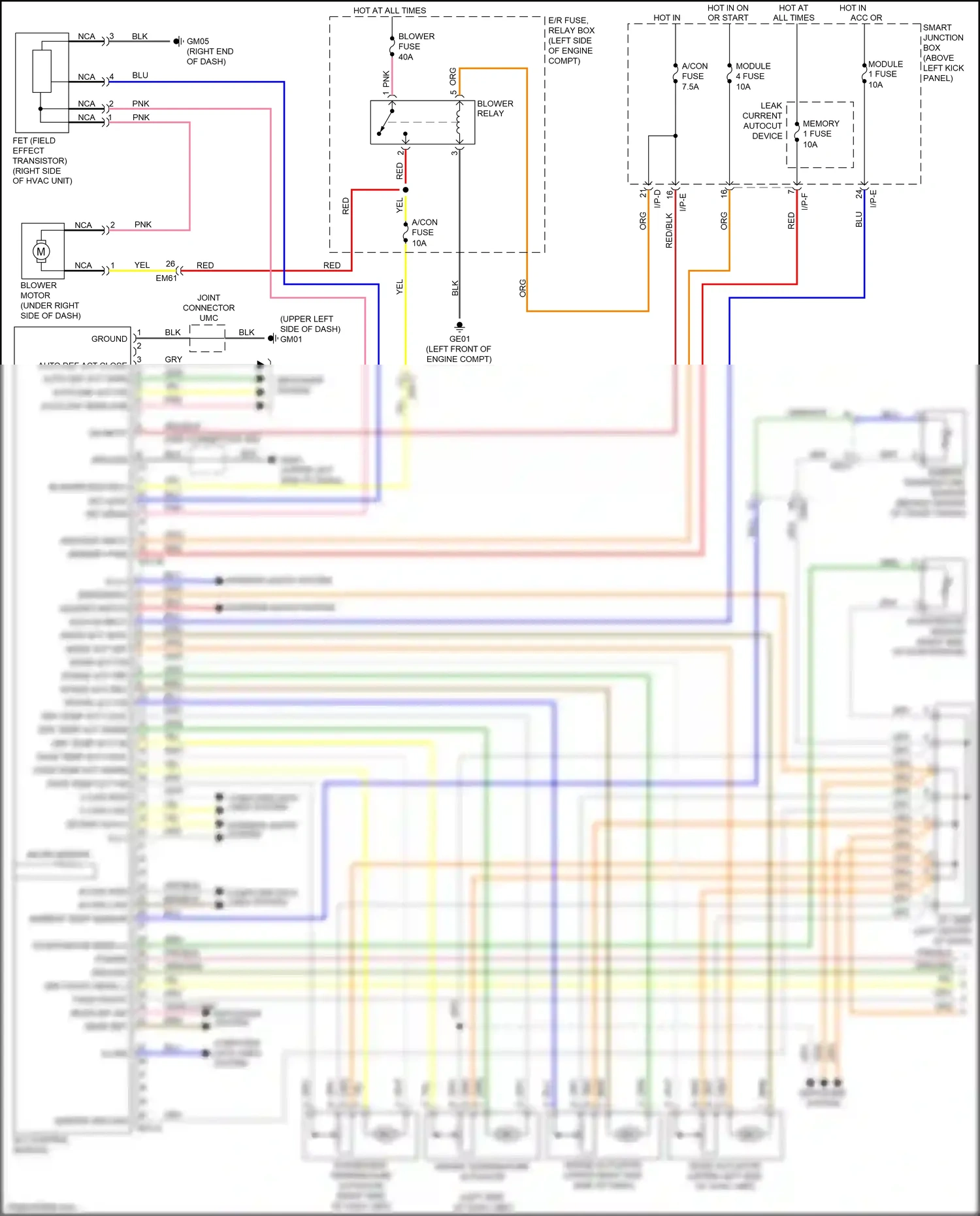 Kia Optima III facelift (2013-2015) mode act f/b wiring diagram  (1 of 3)