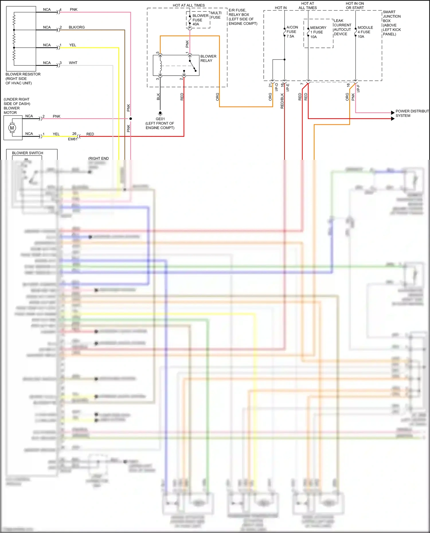 Kia Optima III facelift (2013-2015) mode act vent wiring diagram  (4 of 4)