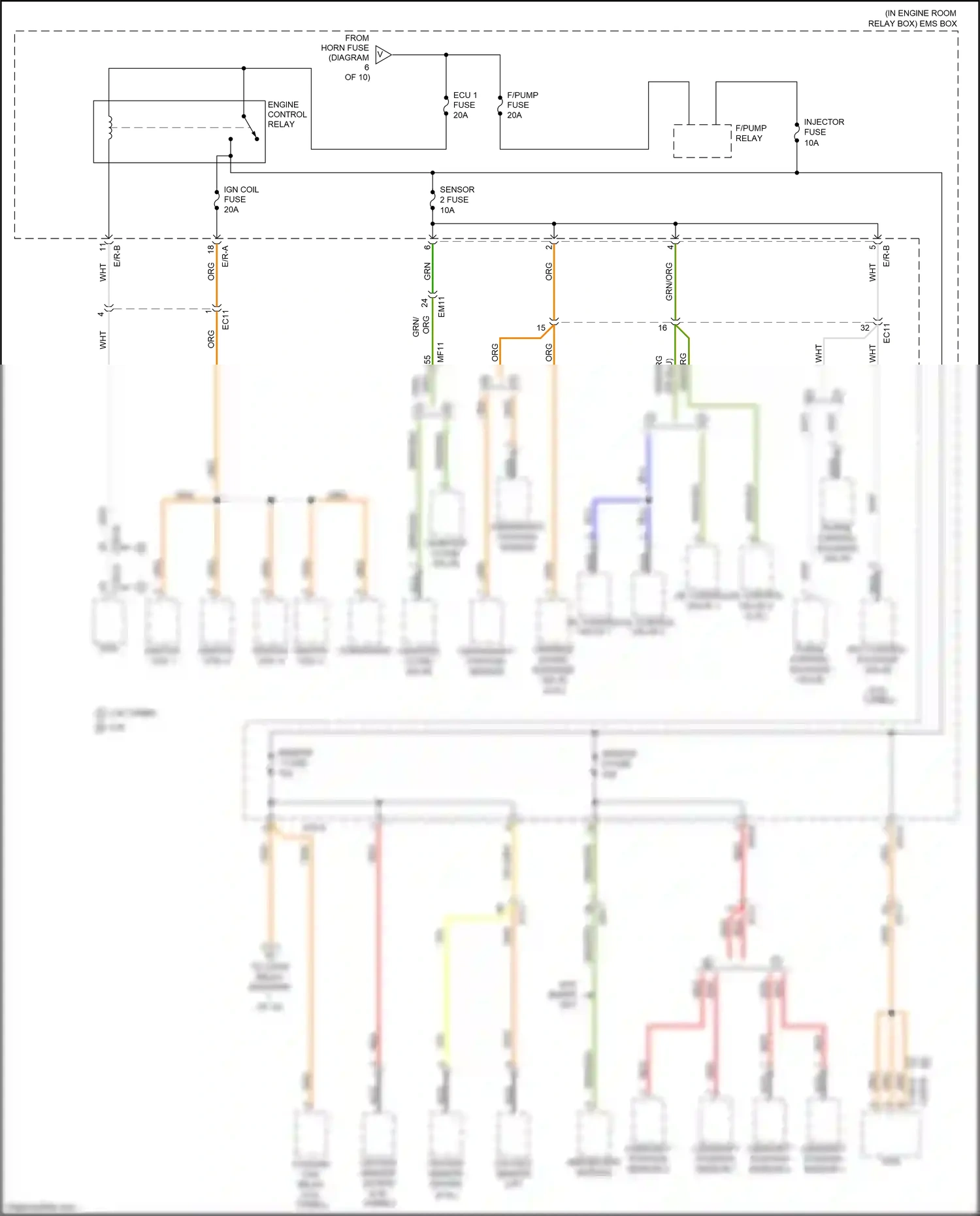 Kia Optima III facelift (2013-2015) oxygen sensor (down) wiring diagram  (1 of 5)