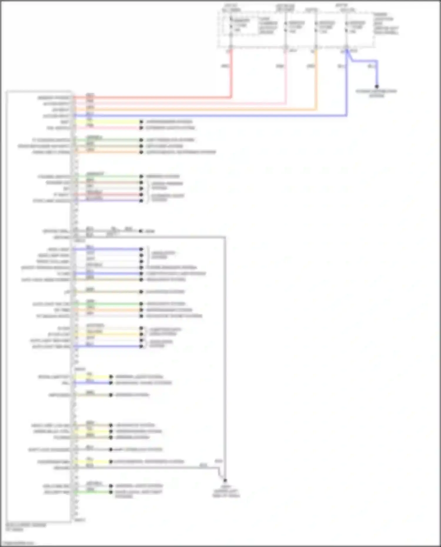Wiring diagram power windows system for Kia Optima III facelift (2013-2015) (1 of 3)