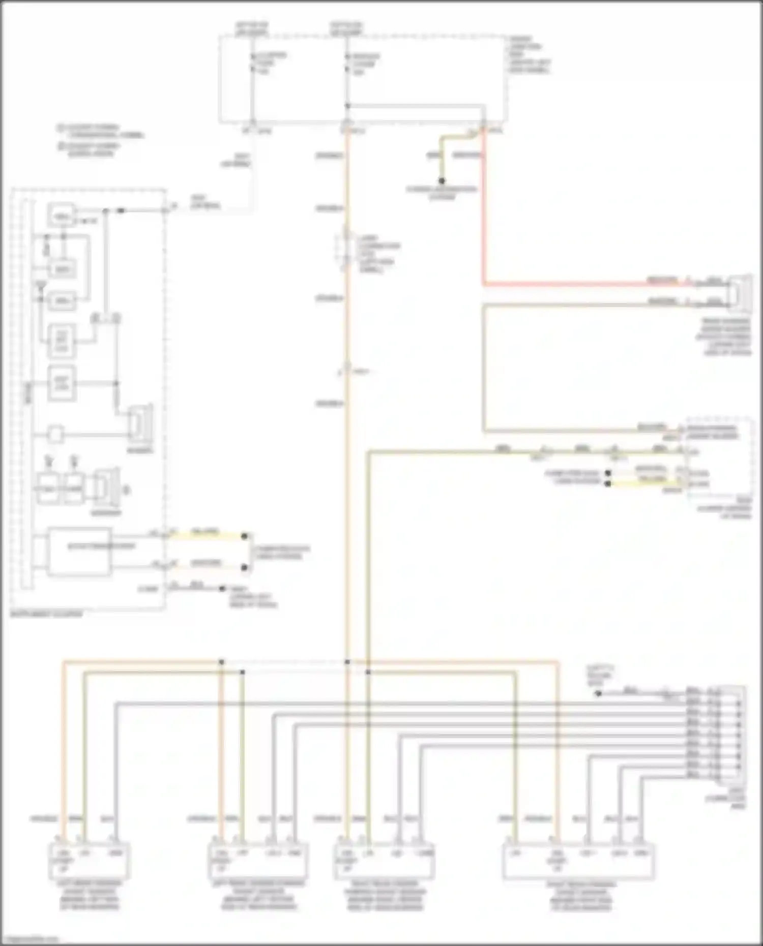 Wiring diagram right rear center parking assist sensor for Kia Optima III facelift (2013-2015) (1 of 1)