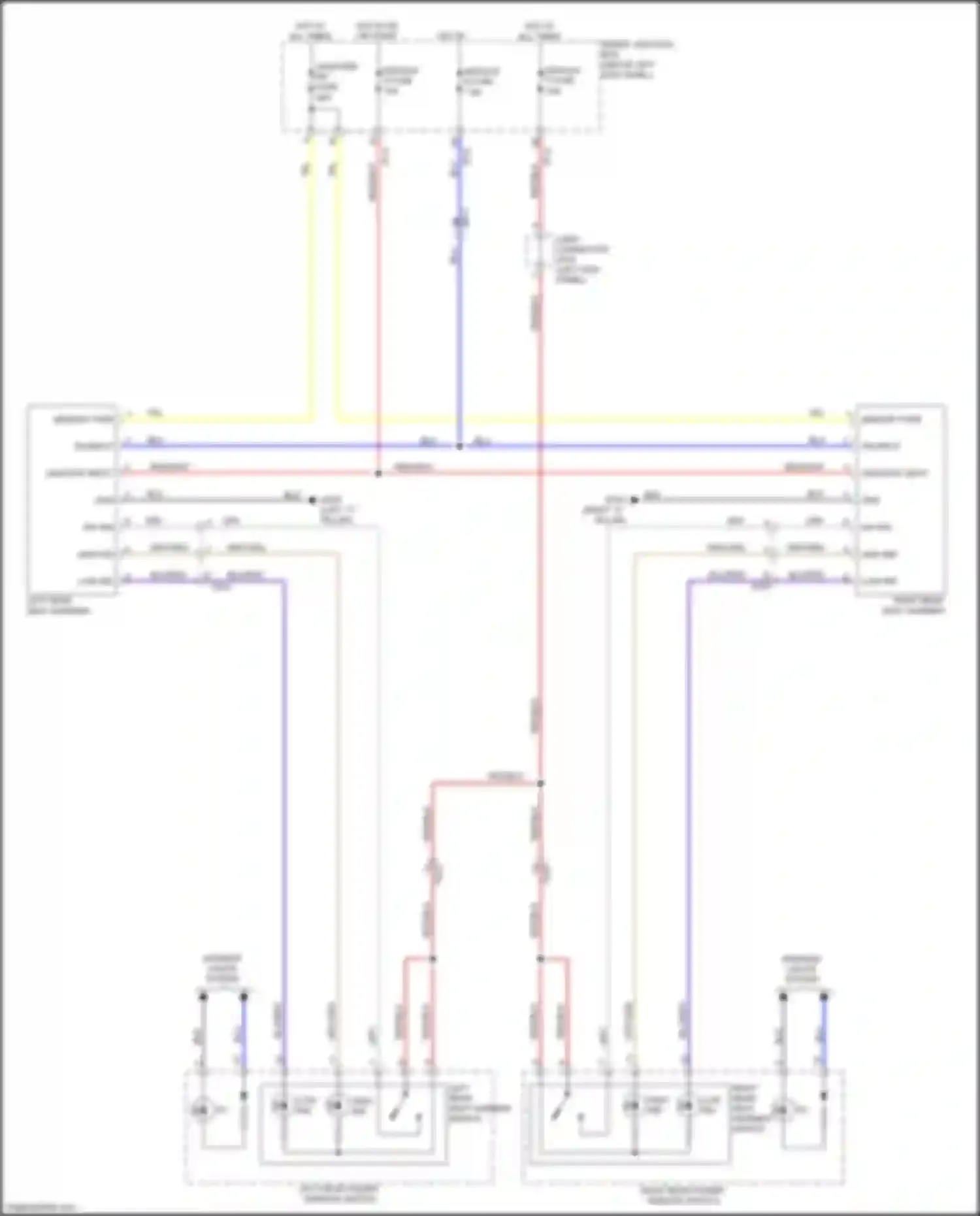 Wiring diagram right rear power window switch for Kia Optima III facelift (2013-2015) (10 of 14)