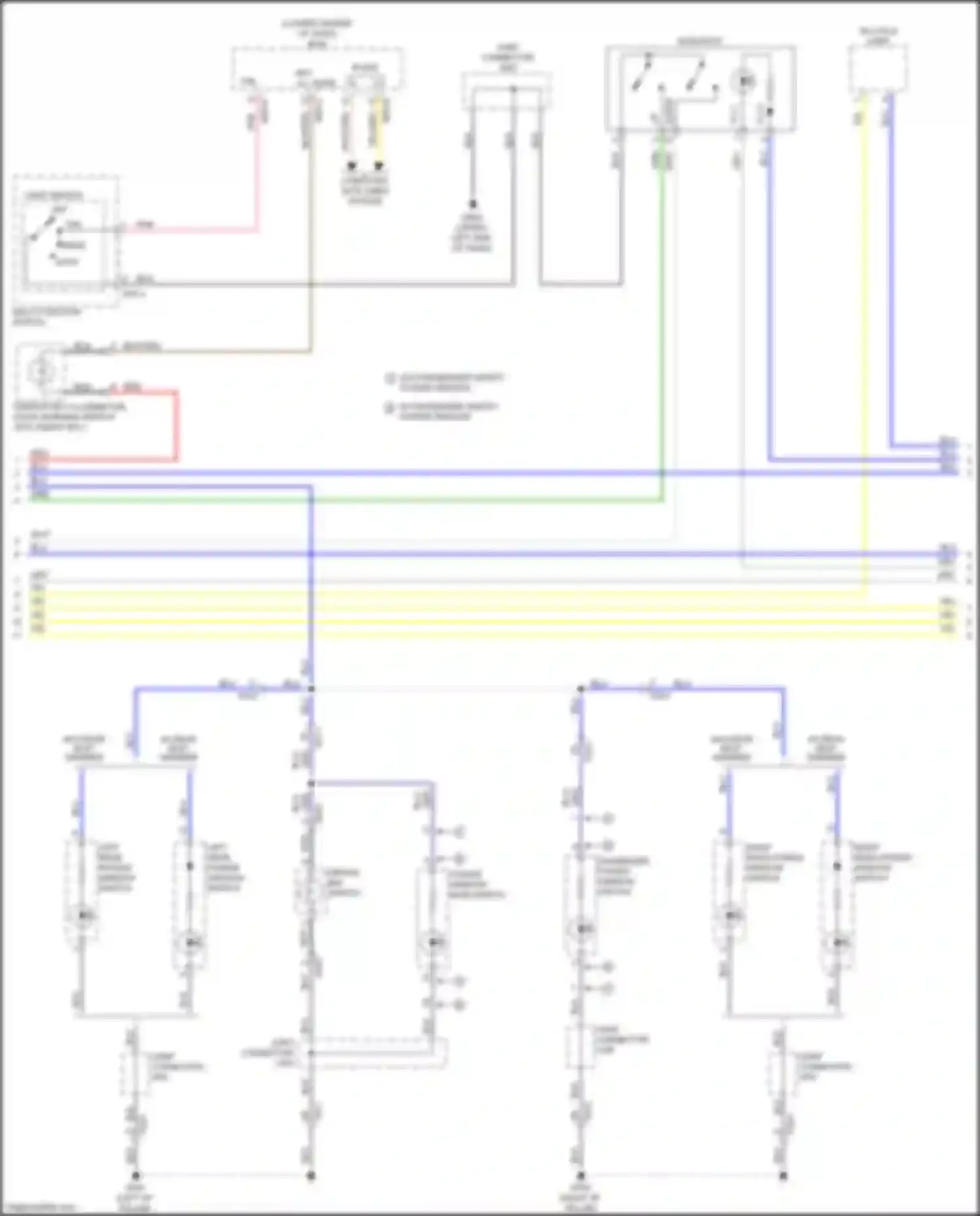 Wiring diagram right rear power window switch for Kia Optima III facelift (2013-2015) (3 of 14)