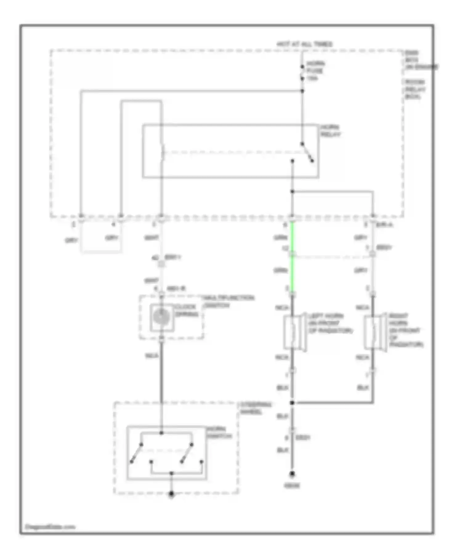 Optima Kia III (2010-2013): Horn circuit, hybrid