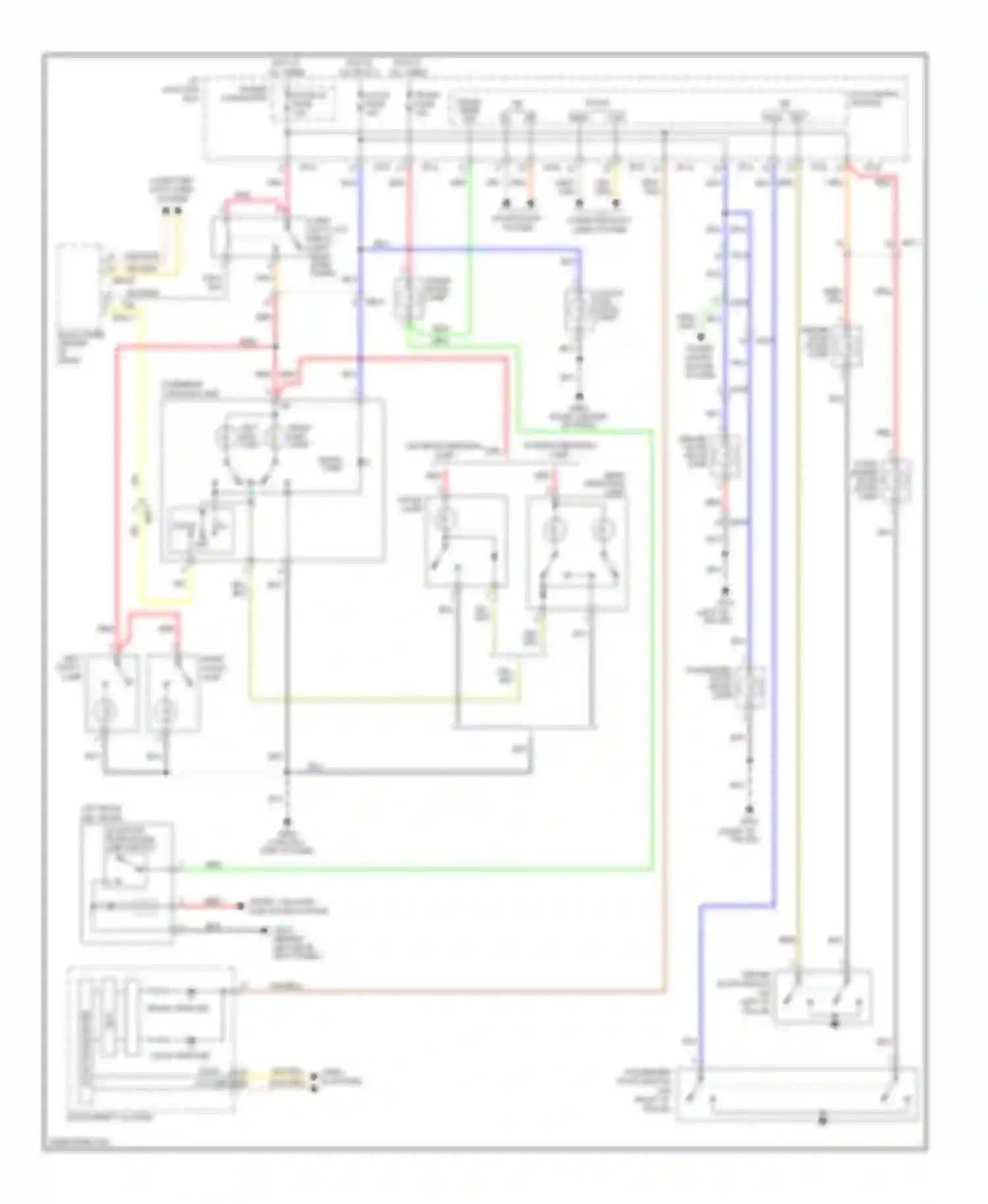 Optima Kia III (2010-2013): Courtesy lamps circuit, except hybrid